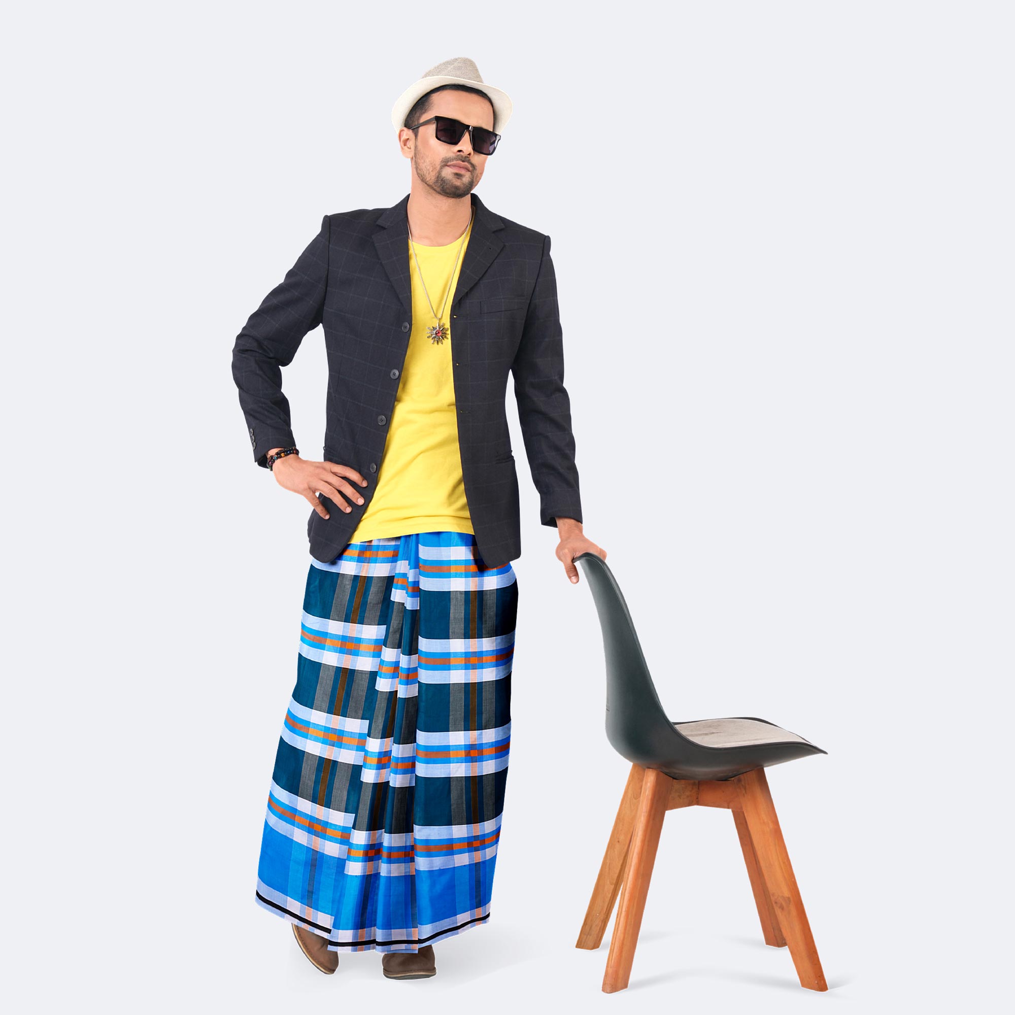 Lightweight Cotton Stripe Check Lungi - Torongo