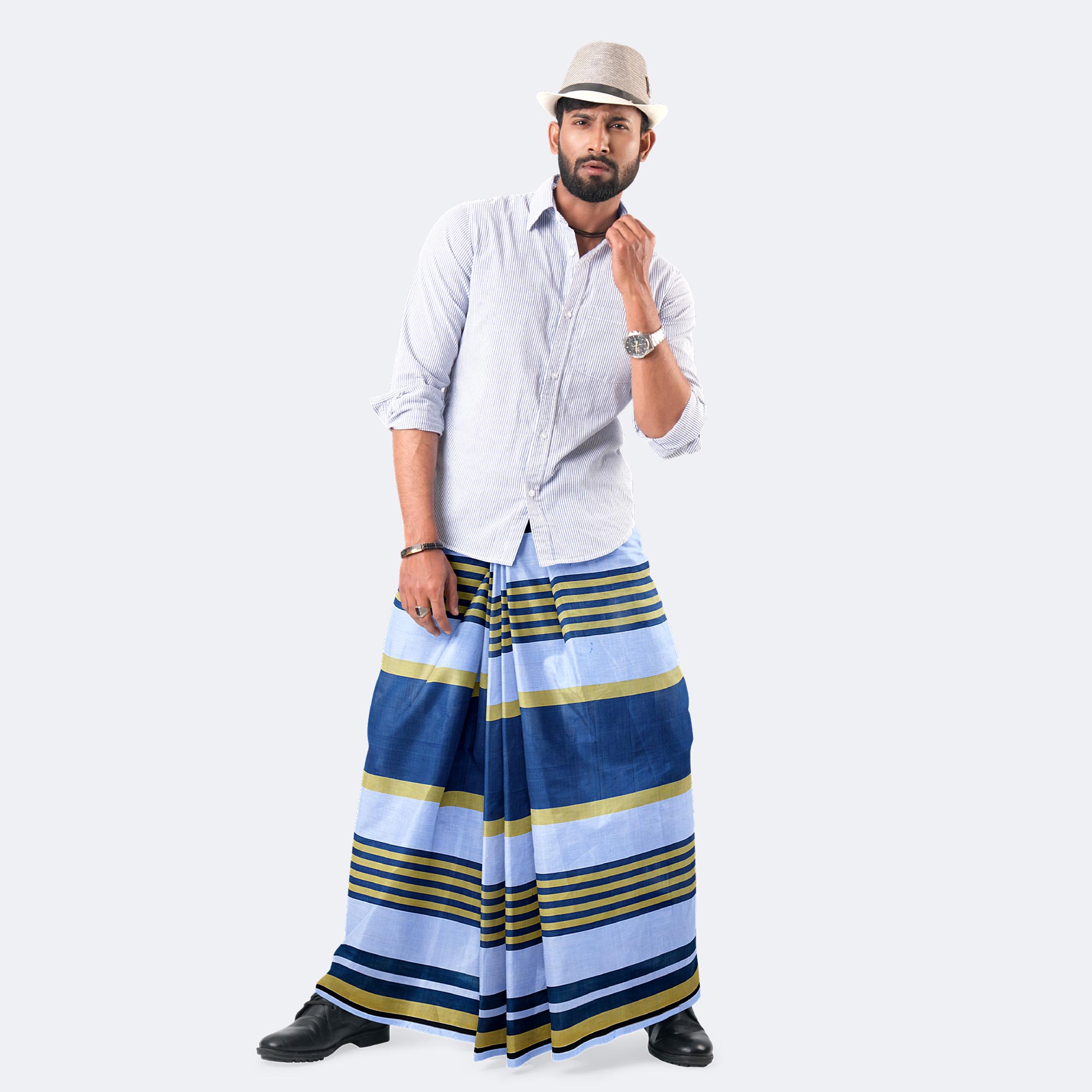 Durable Multicolor Stripe & Check Lungi - Torongo
