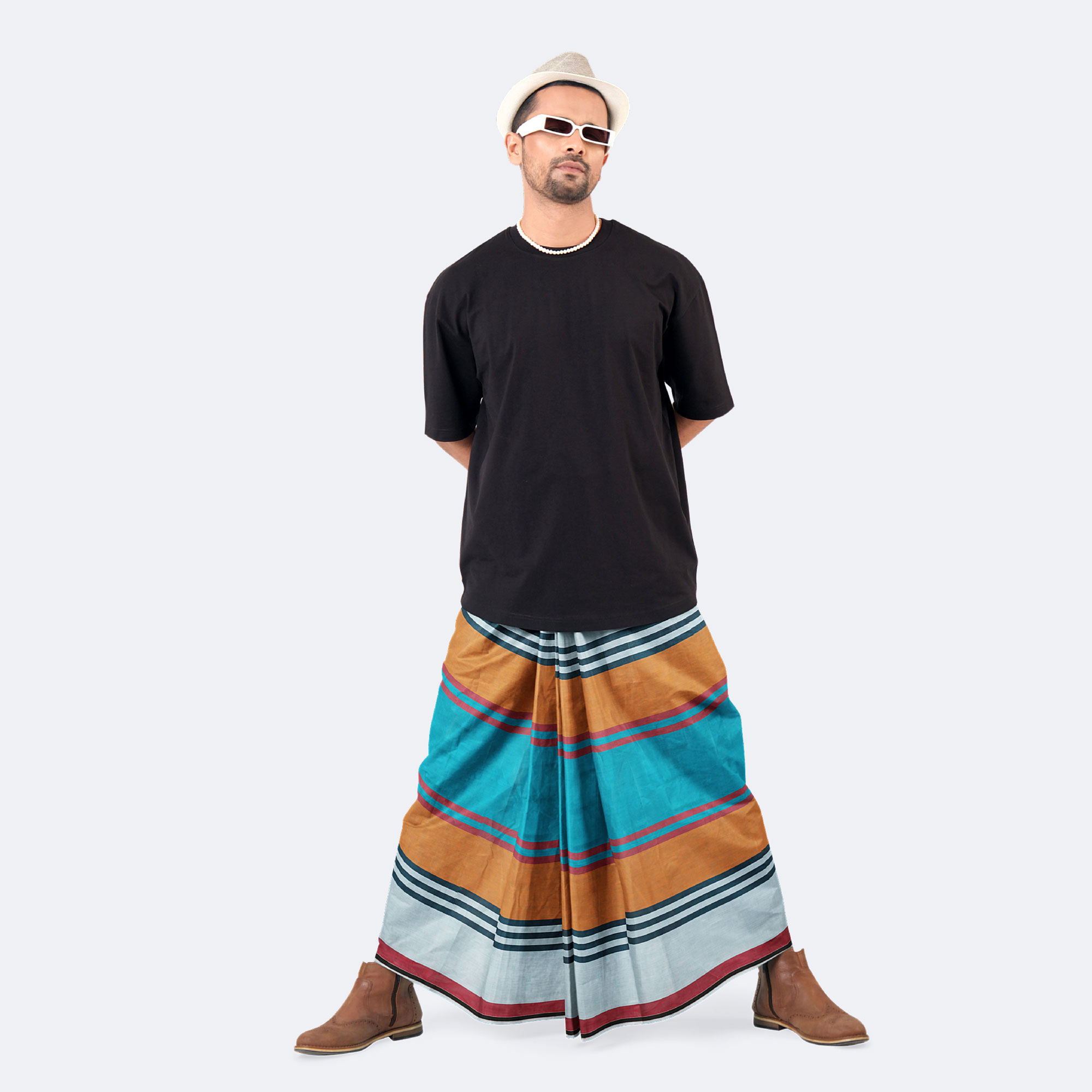 Multicolor Striped 100% Cotton Lungi - Torongo