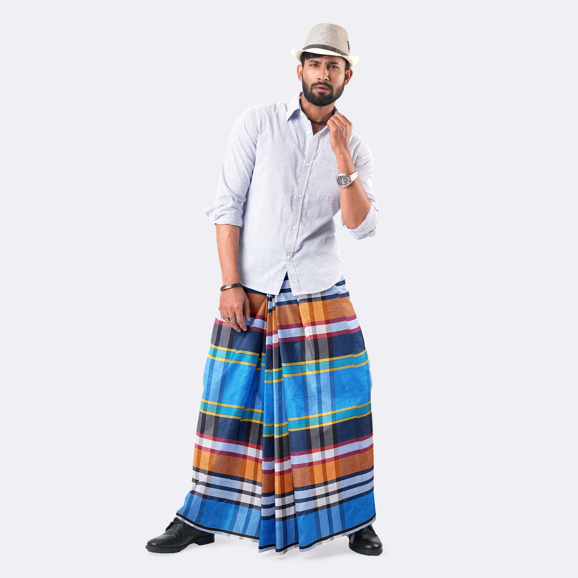 Multicolor Check Design Cotton Lungi - Torongo