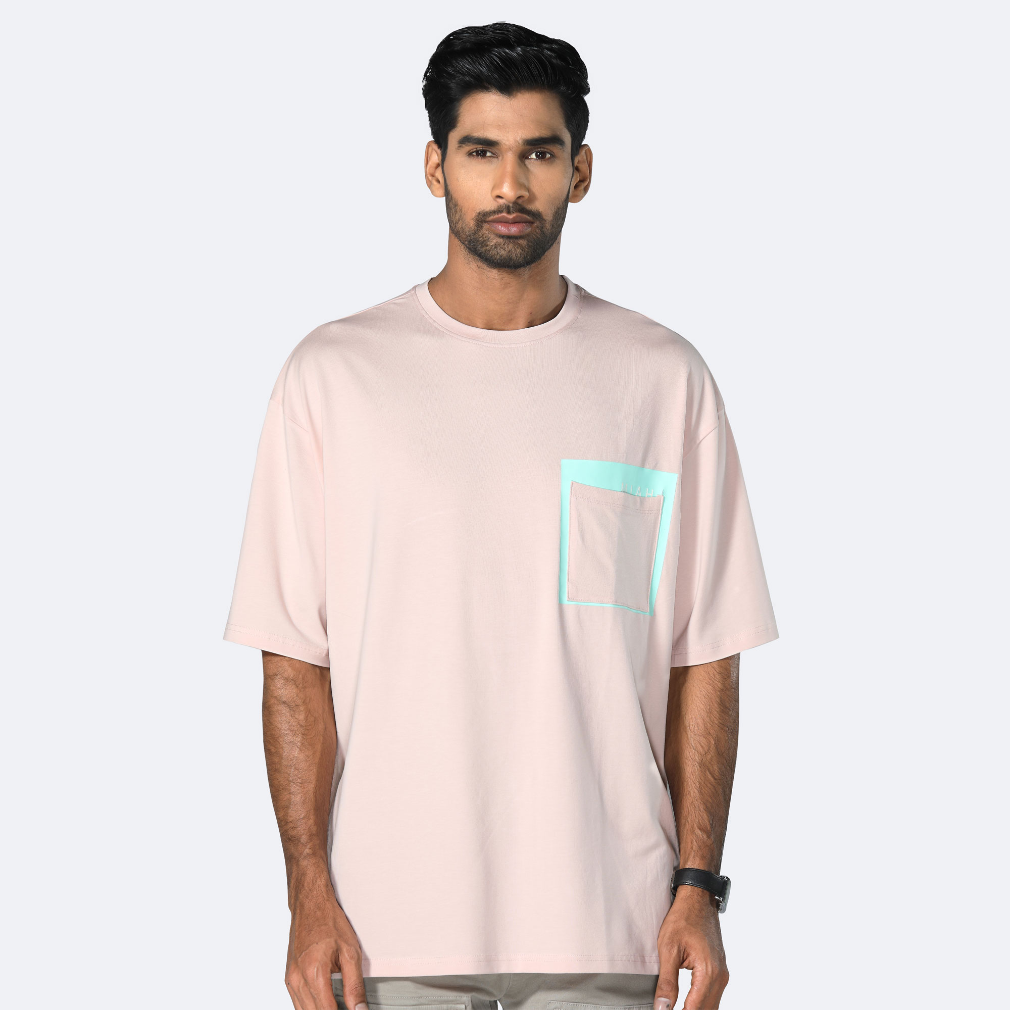 Men’s Oversized Knit T-Shirt with Pocket