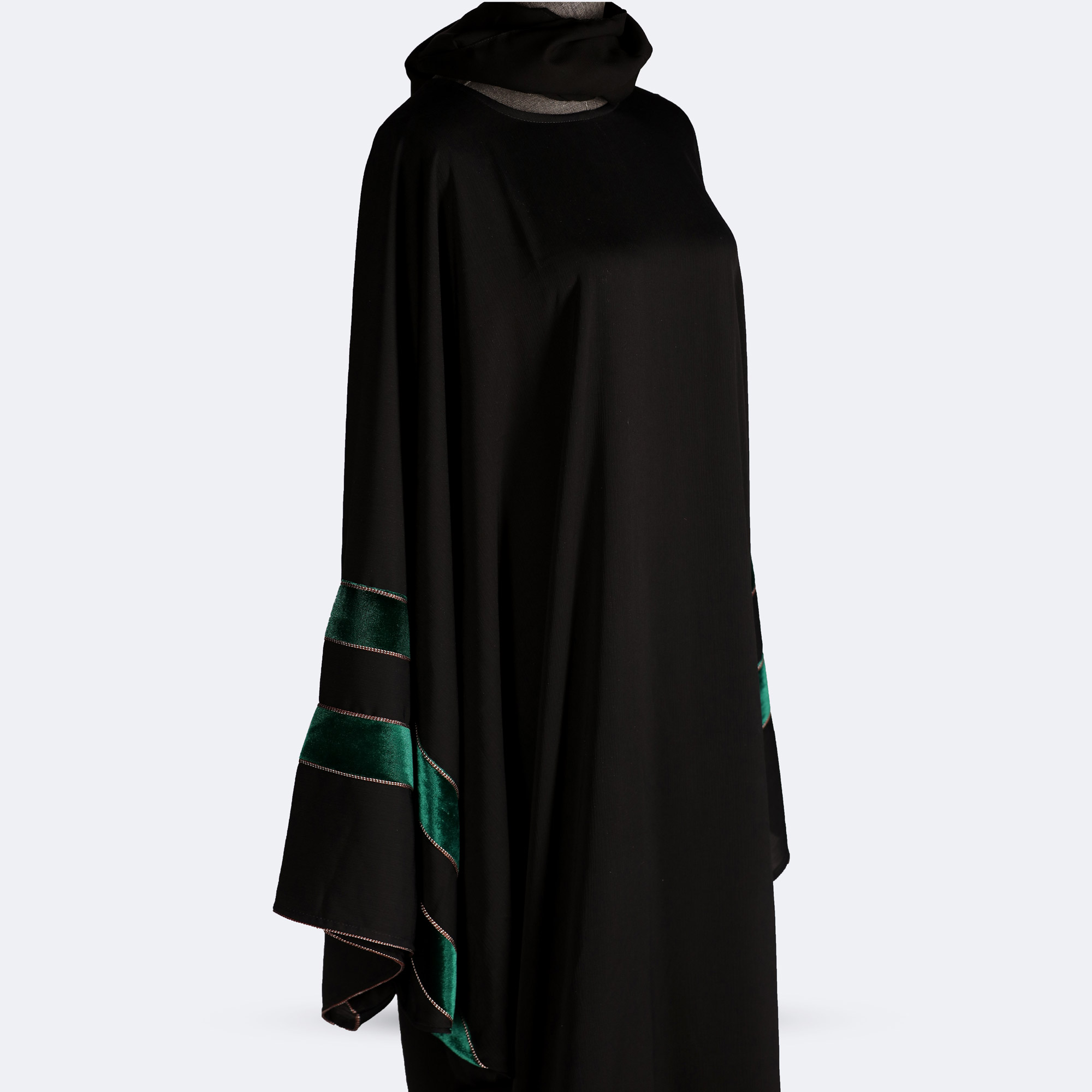 Slim-fit Abaya with  Velvet Design