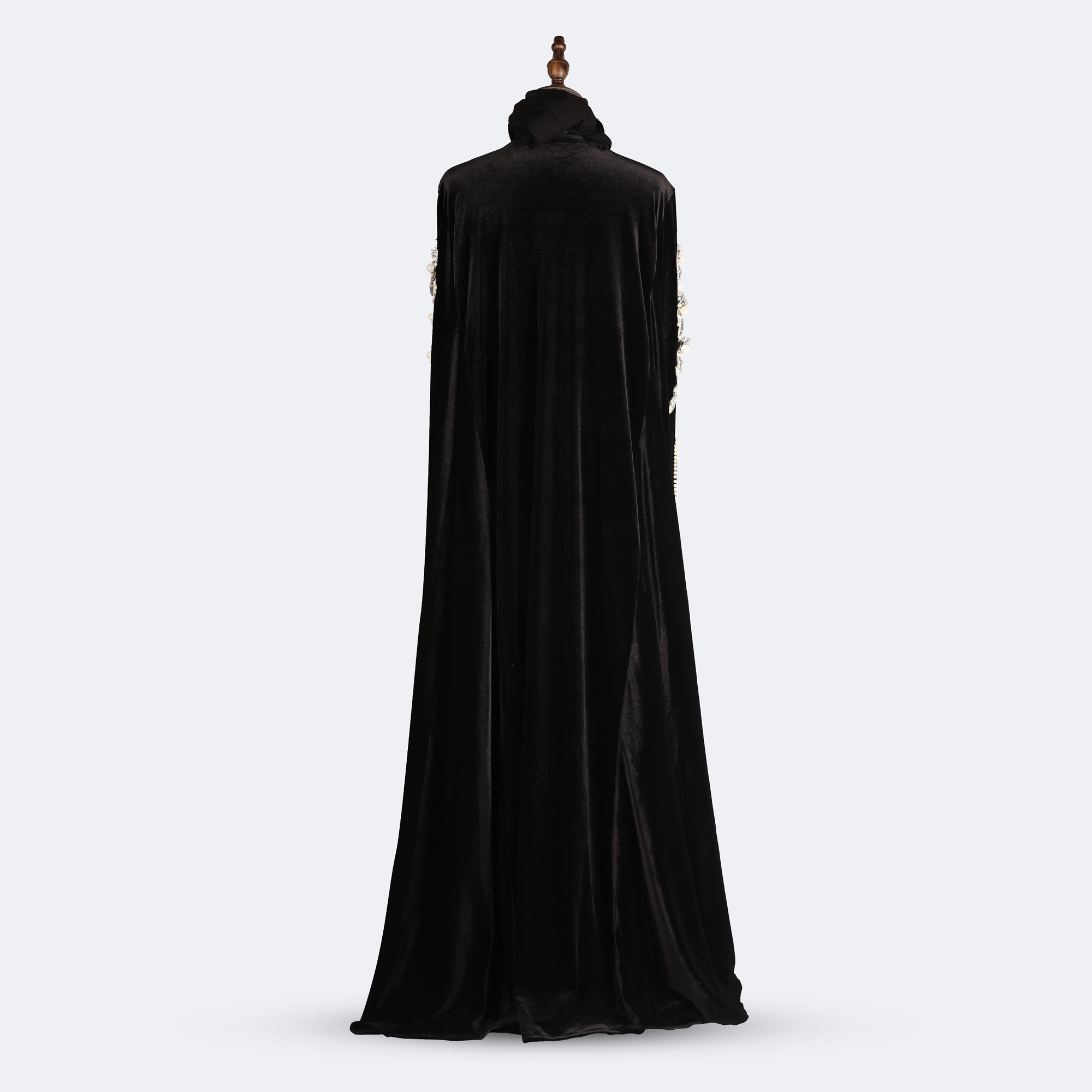Floral Design Velvet Abaya