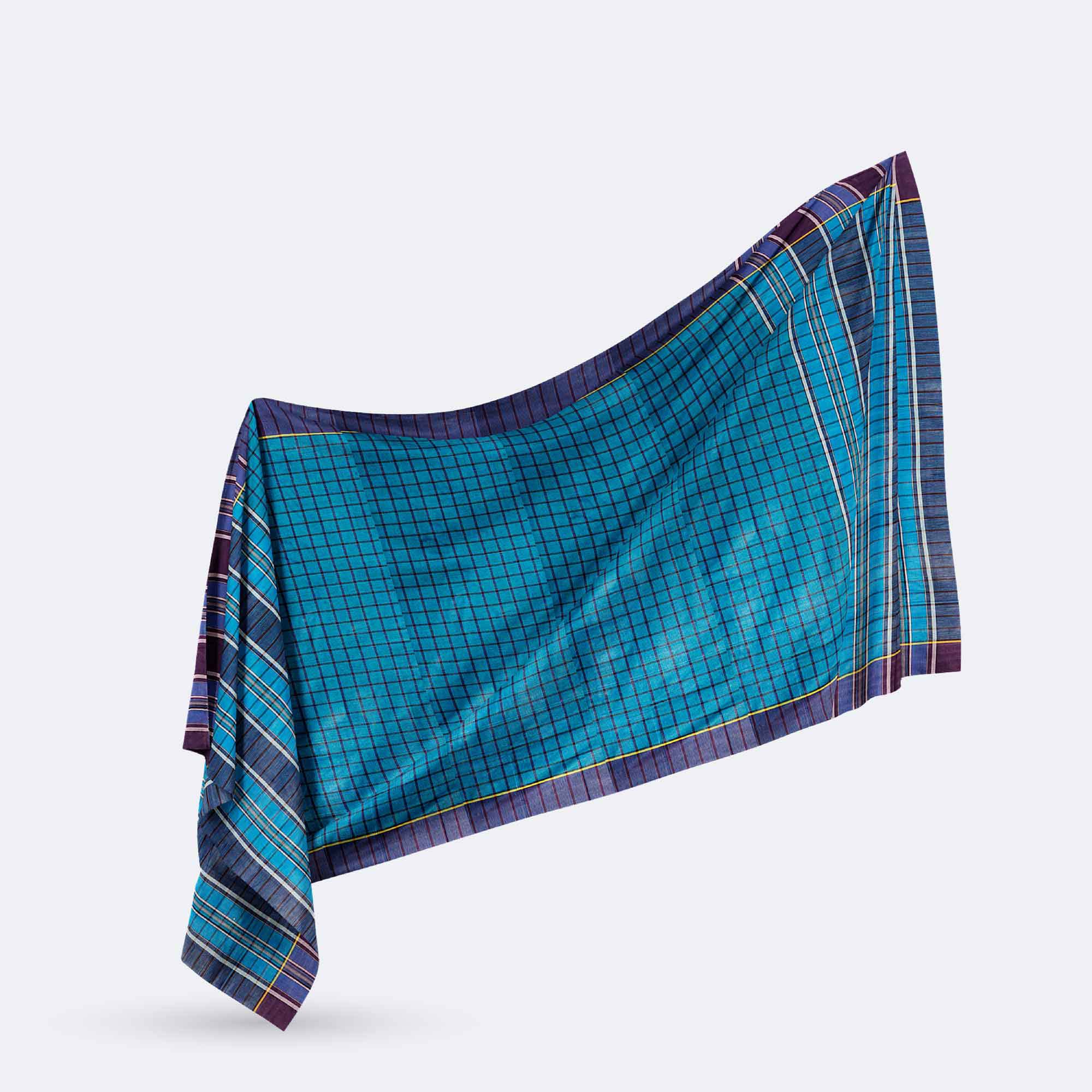 Blue & Black color Cotton Gamcha - Top Class