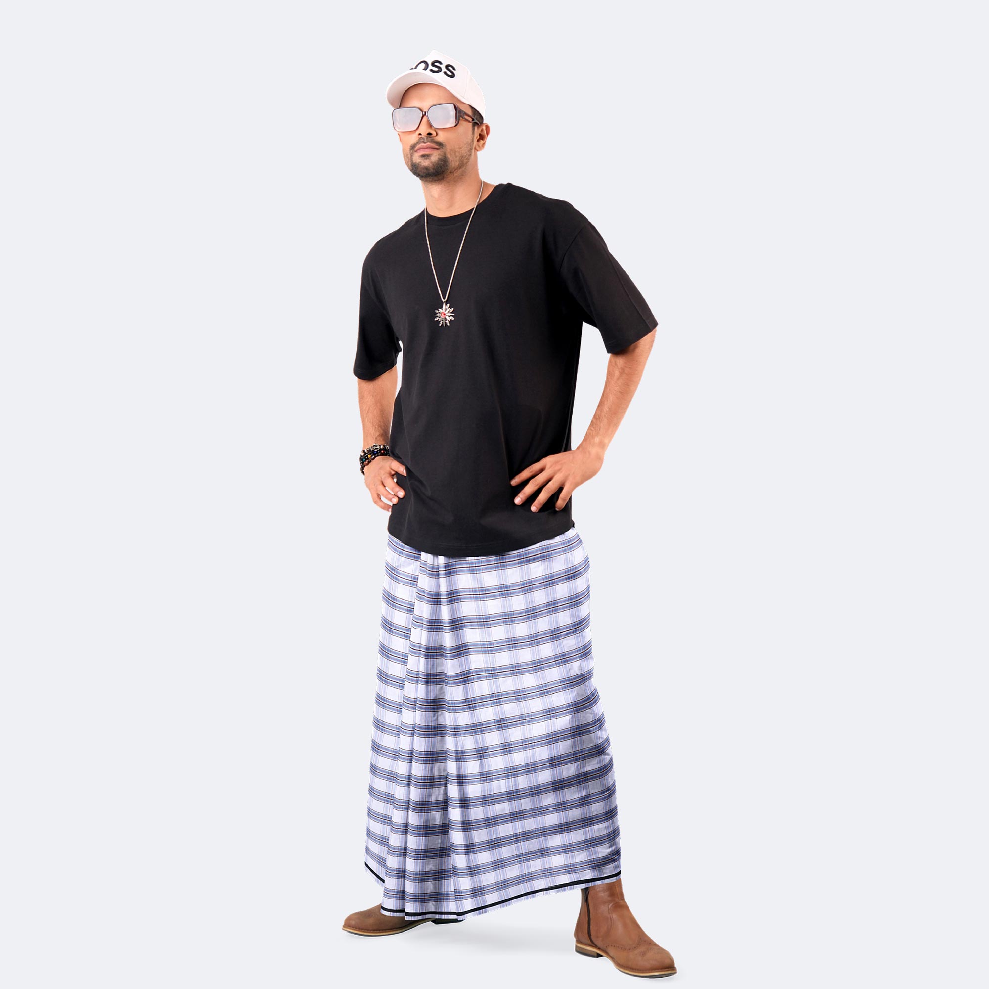 Whaite & feroza Color Lungi - Adorsho