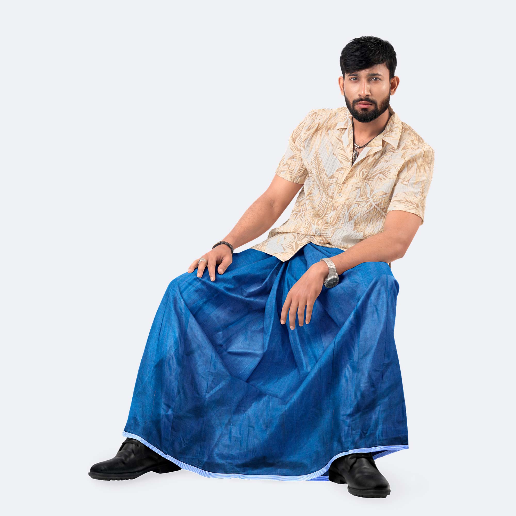 Aqua Blue Lungi - Ashapurno