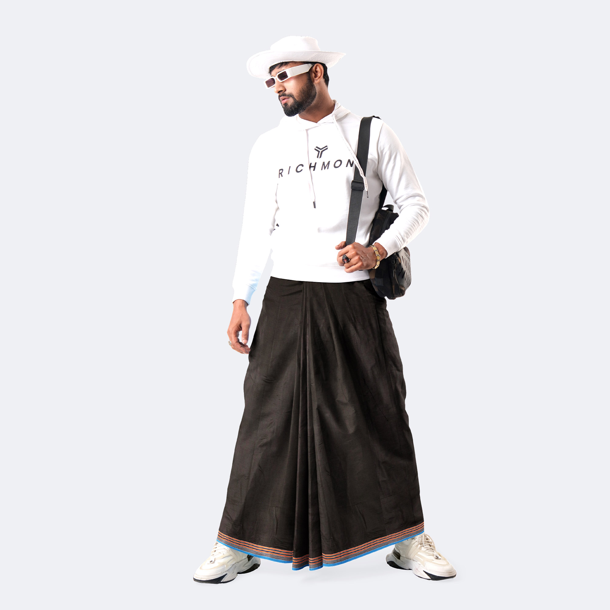 Jet Black Classic Lungi - Ashapurno