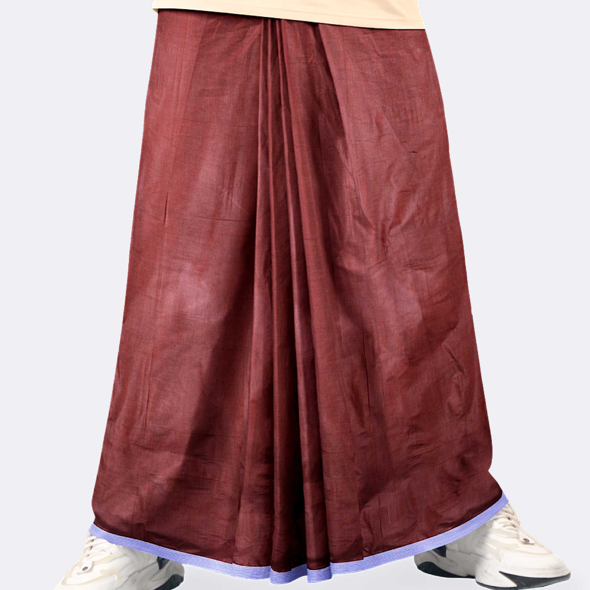 Brick Red Smooth Lungi - Ashapurno