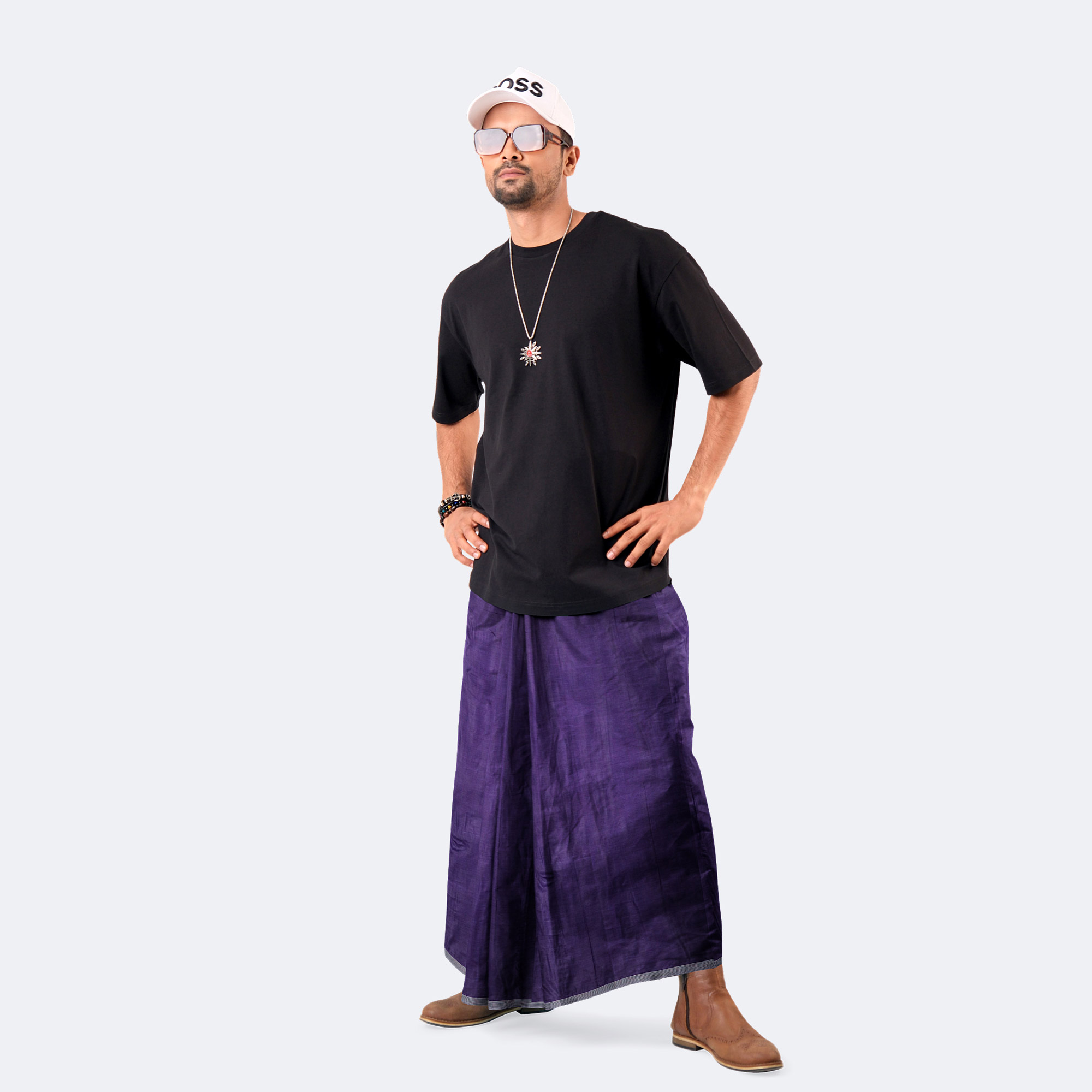 Royal Purple Lungi - Ashapurno