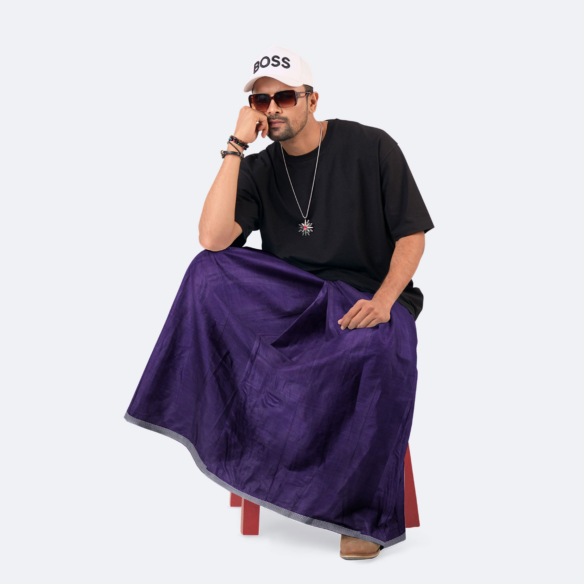 Royal Purple Lungi - Ashapurno