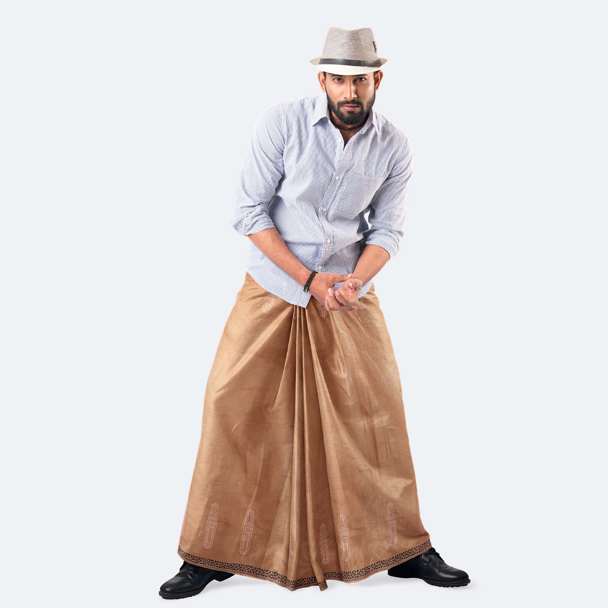 Brown Color Classic Solid Lungi - Bikkhato