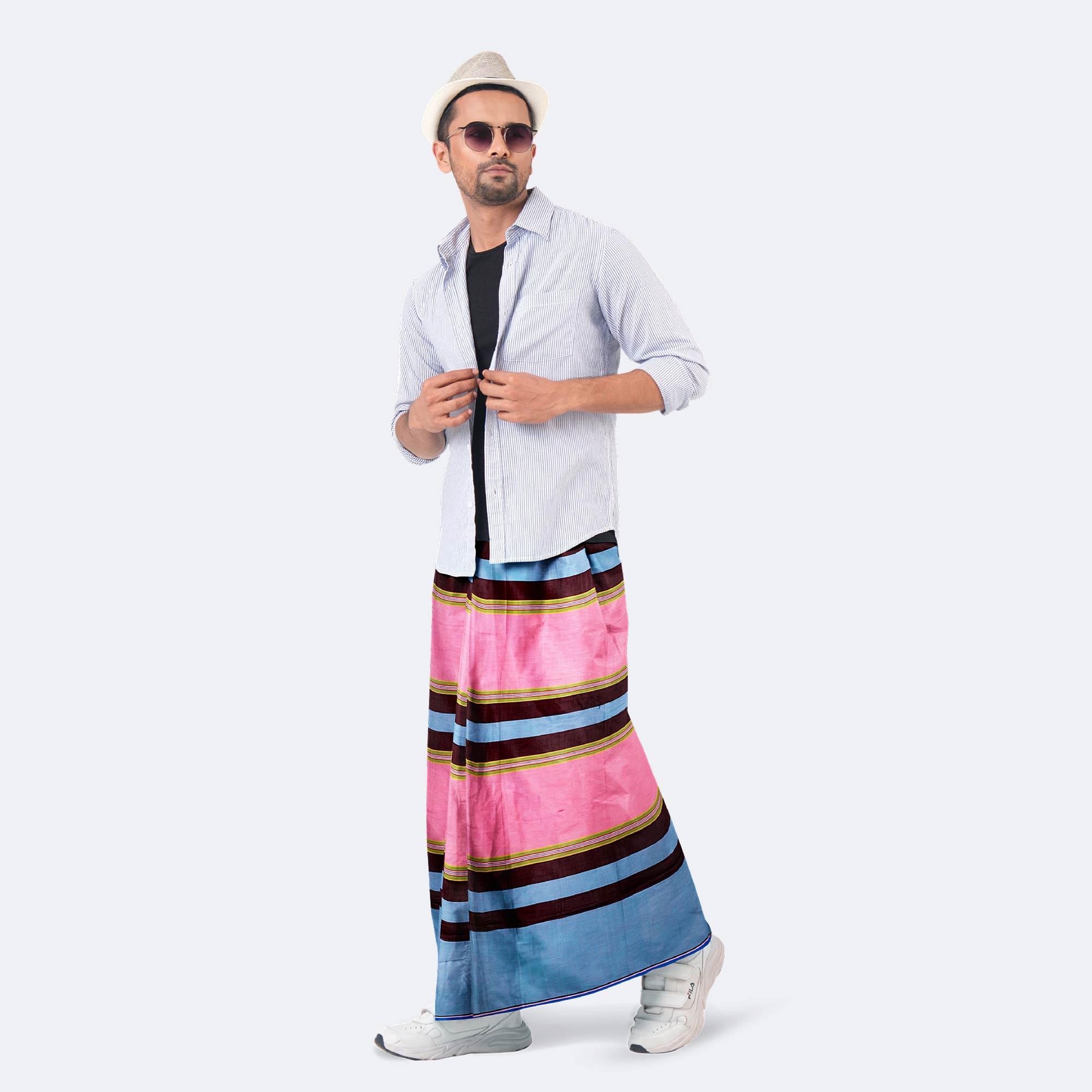 Ash & Olive Cotton Lungi - Bikkhato
