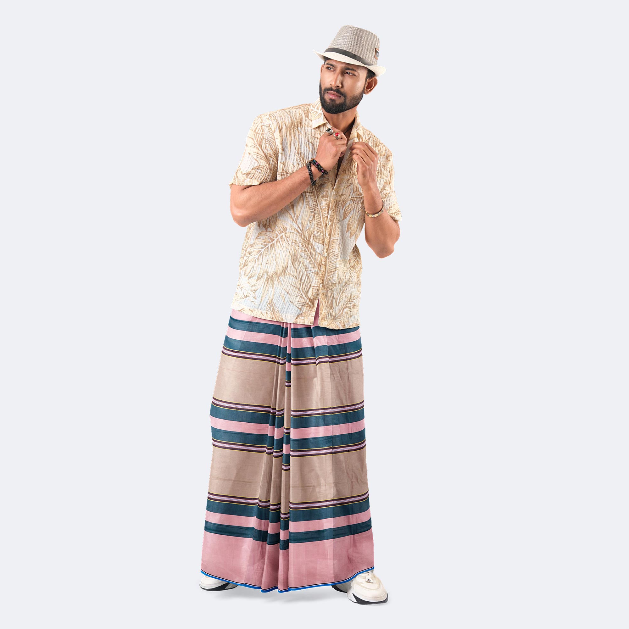 Multicolor Stripe & Check Lungi - Bikkhato