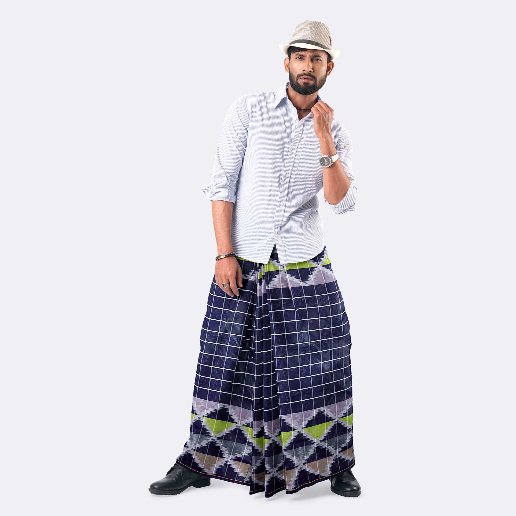 Navy Blue Color Lungi - Demand
