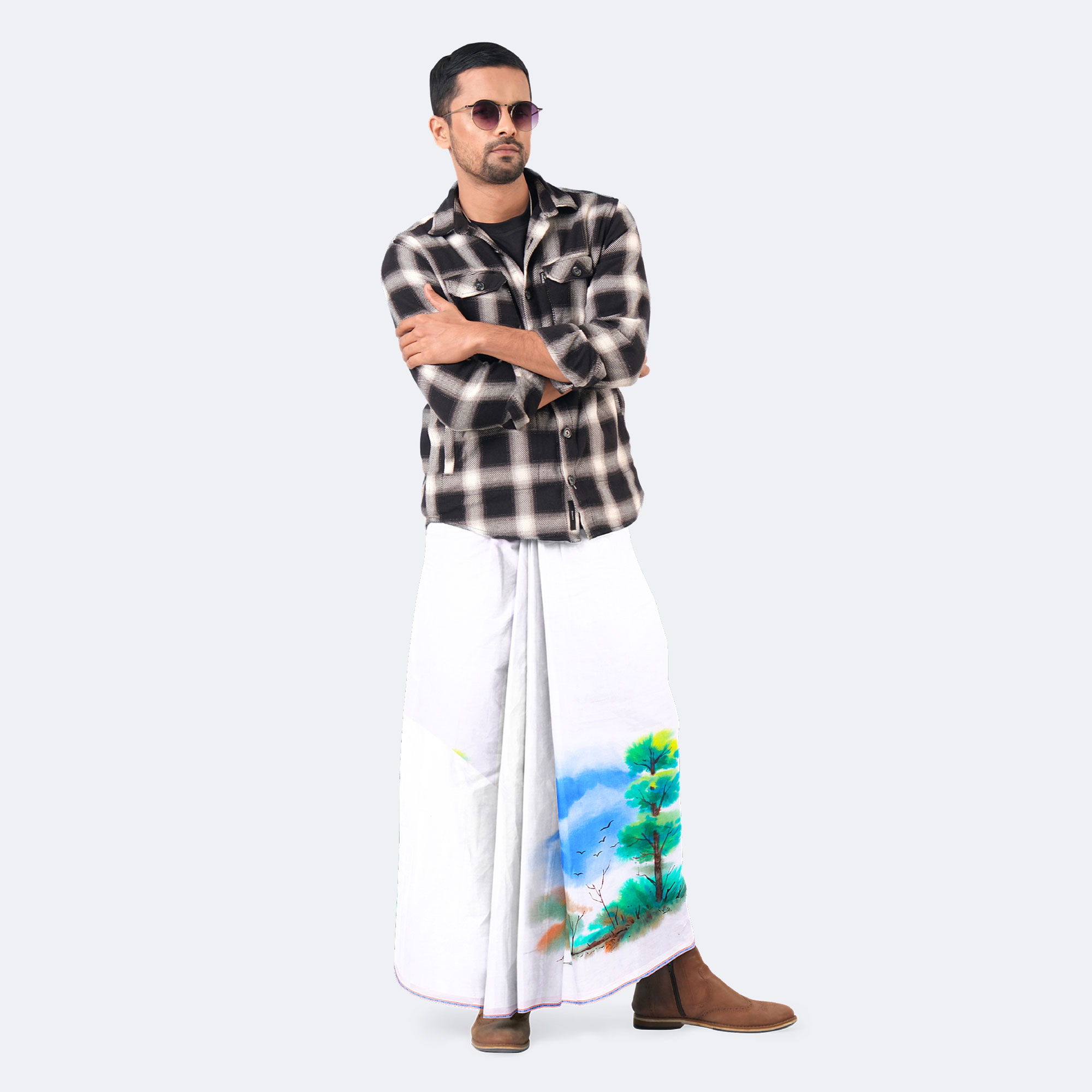 Scenic Tree Art Lungi - Latest