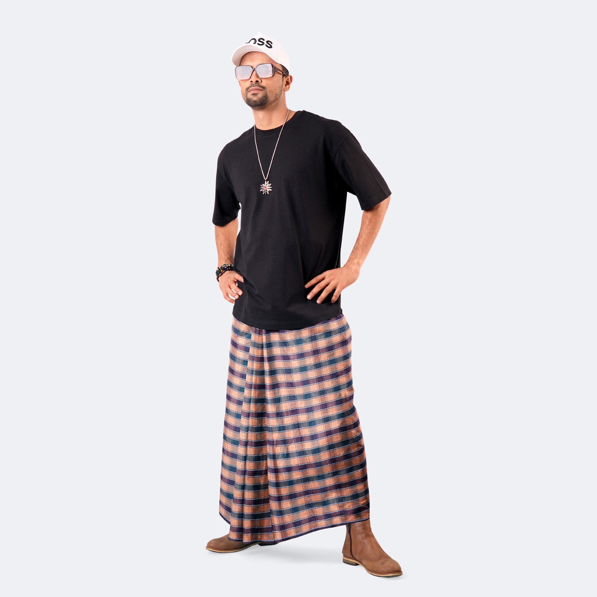 Classic Check cotton Lungi  - Megh Mala