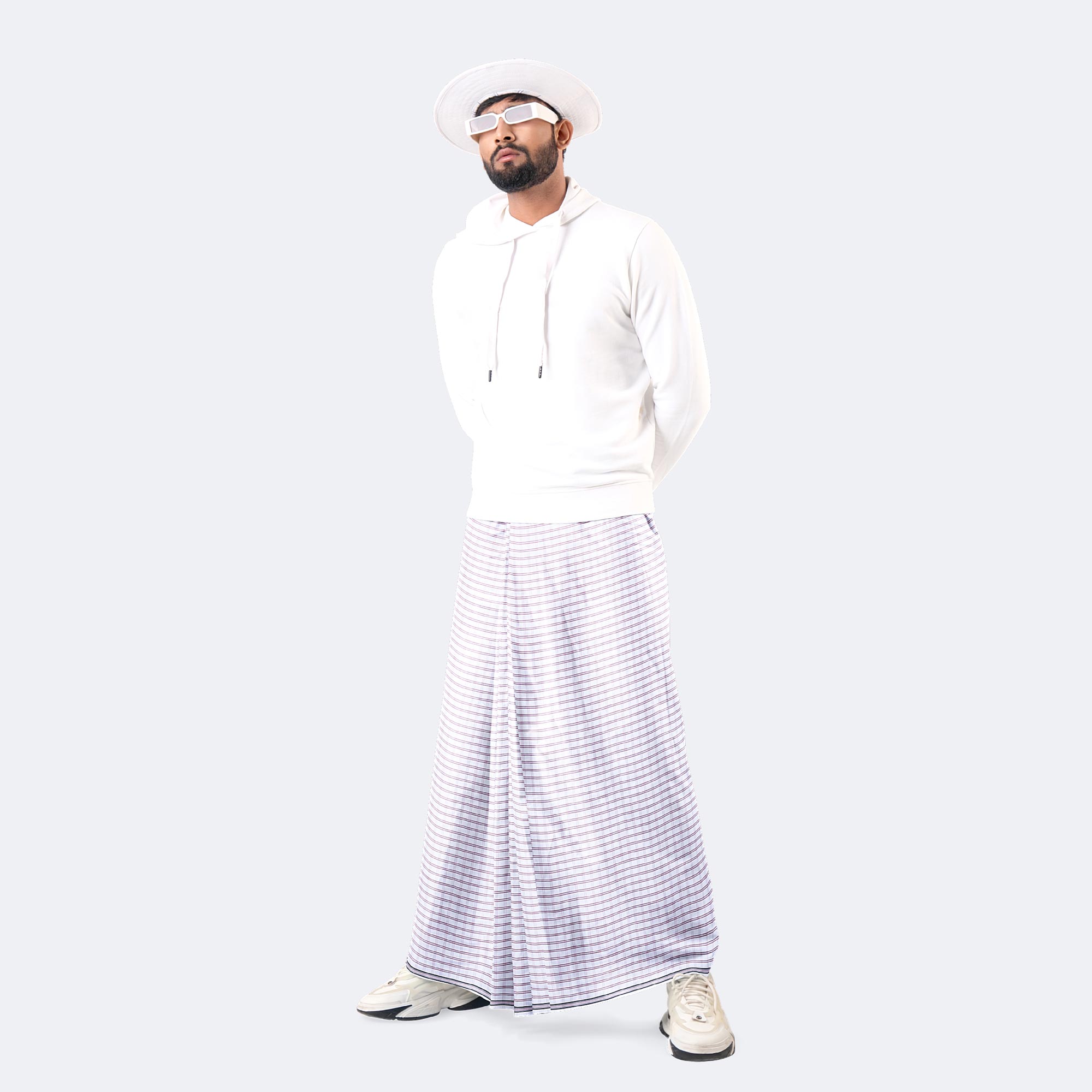 Rose Tint Juri Check Lungi -Onu  Mala