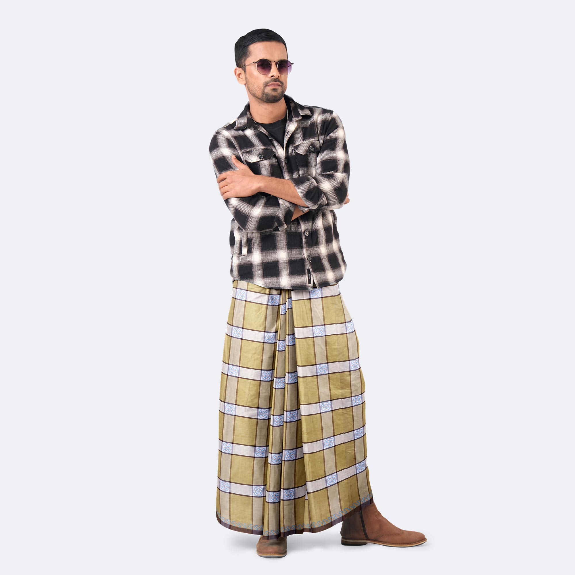 Multicolor Dobby Jacquard Lungi - Perfect