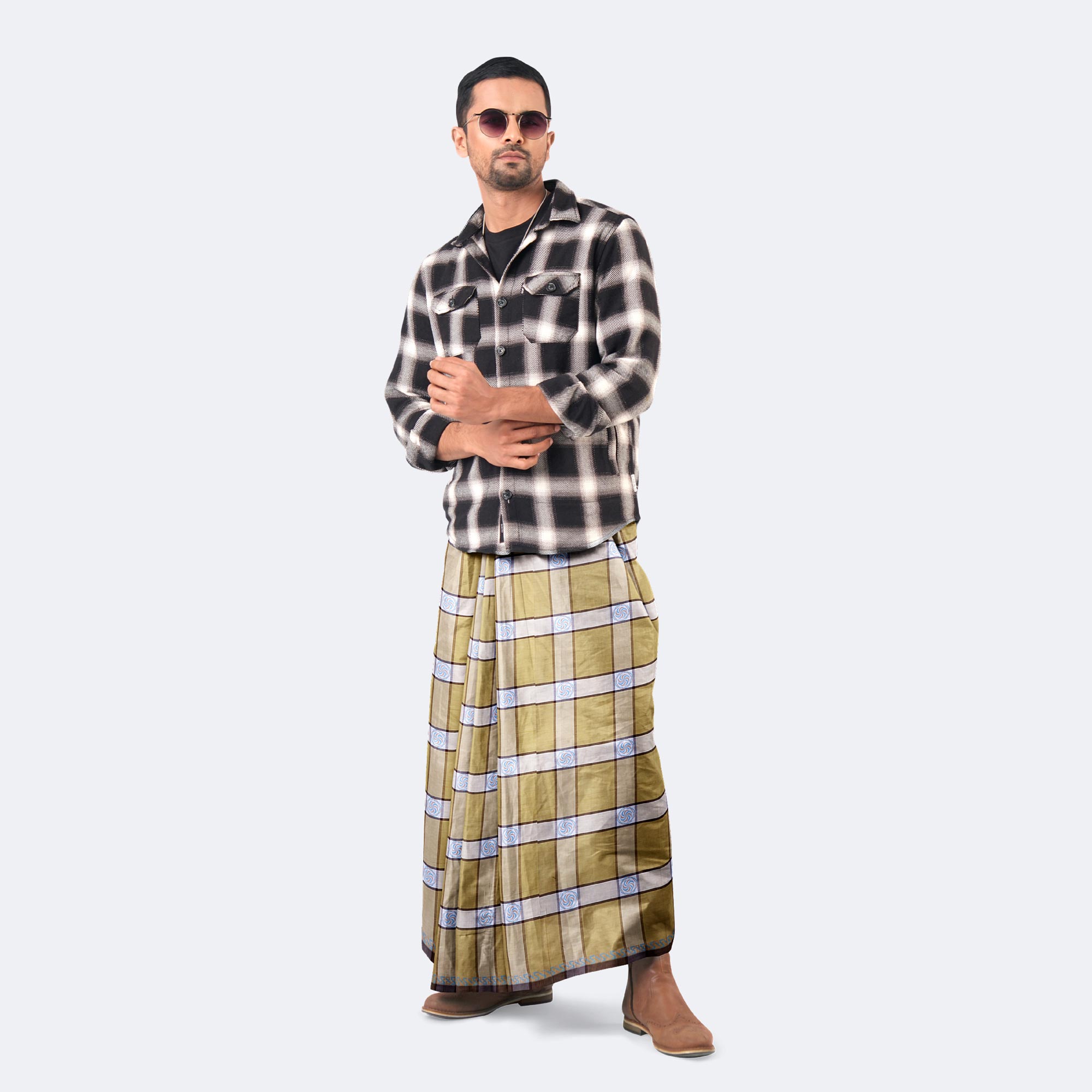 Multicolor Dobby Jacquard Lungi - Perfect