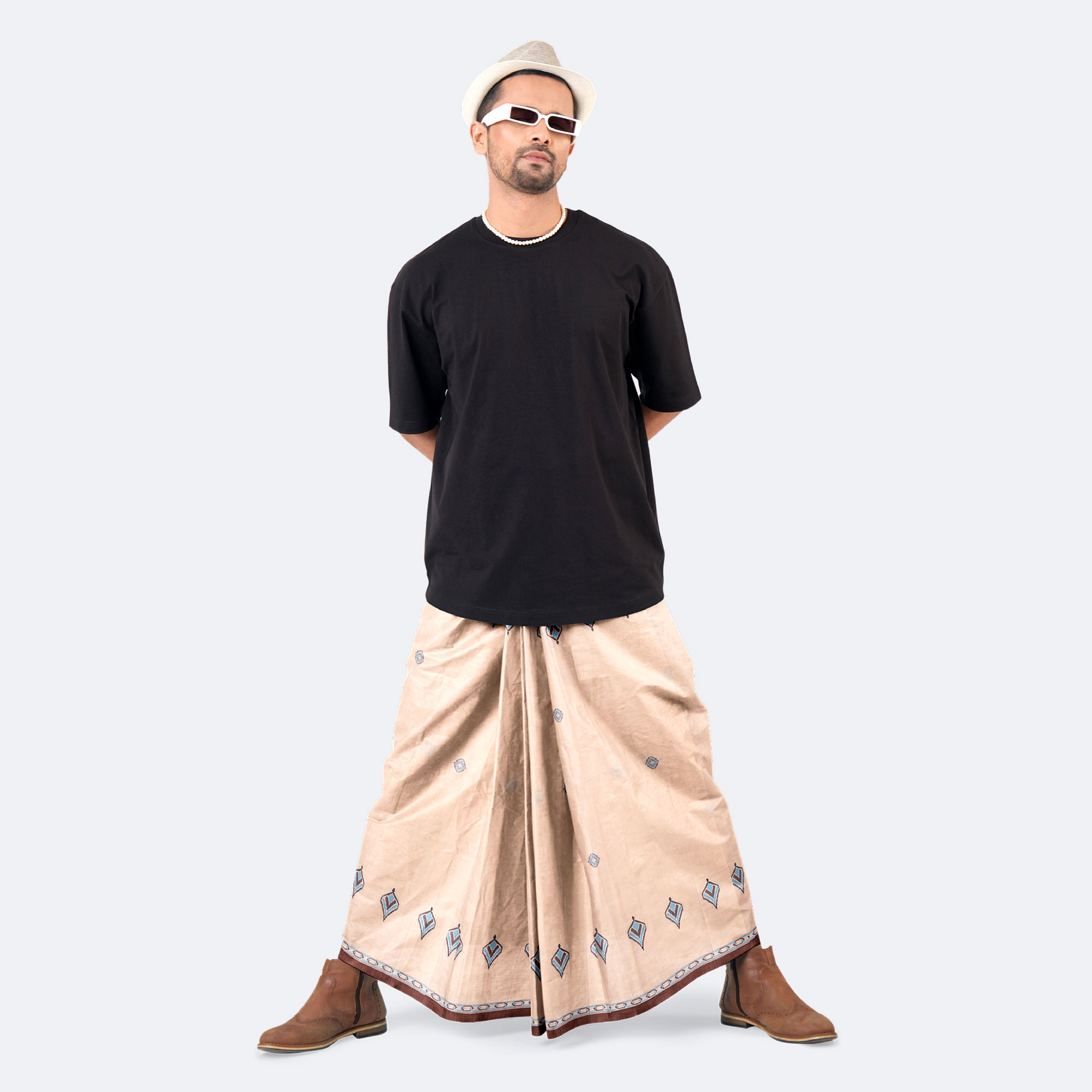 Soft Peach Color Lungi - Perfect