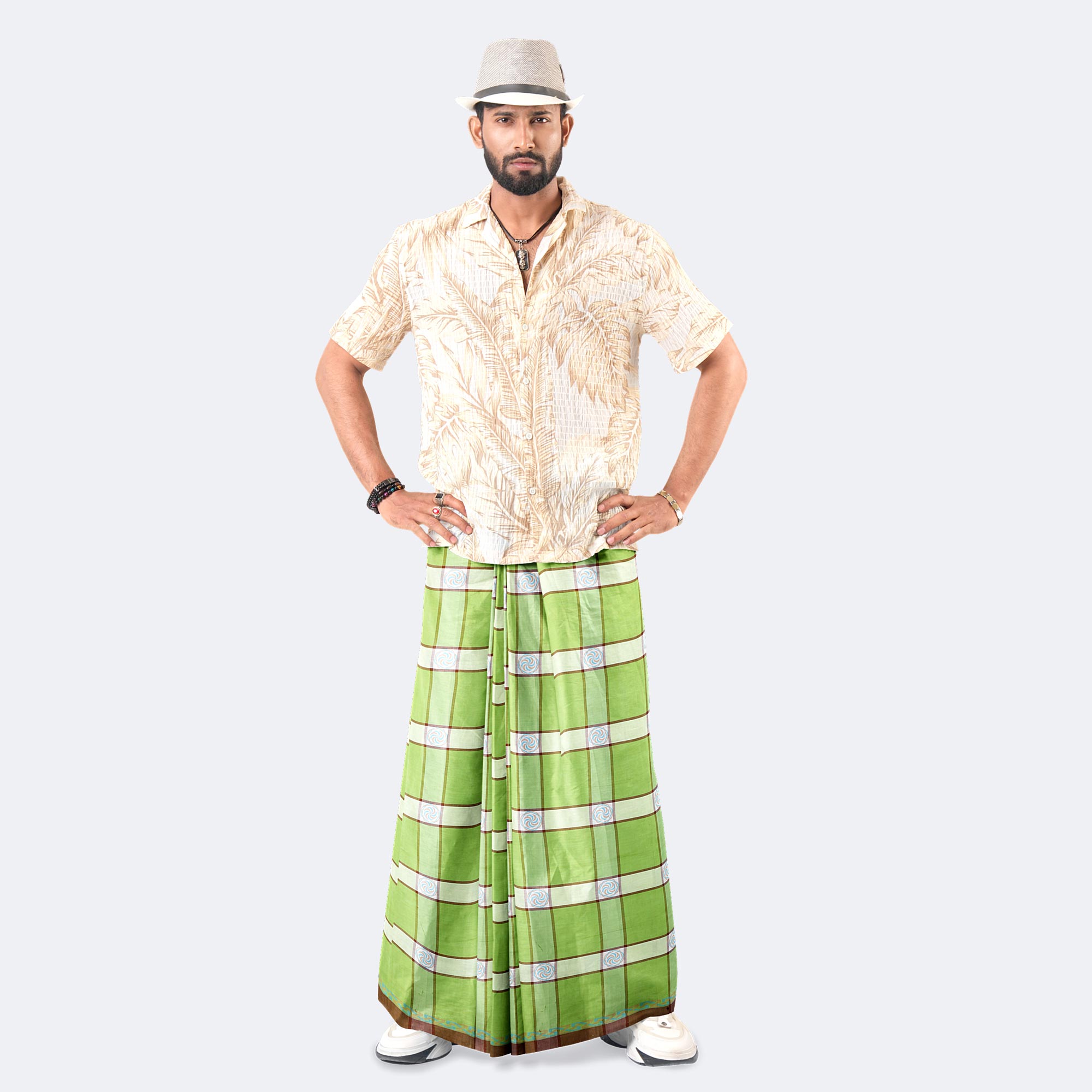 Pastel Green Color Lungi - Perfect