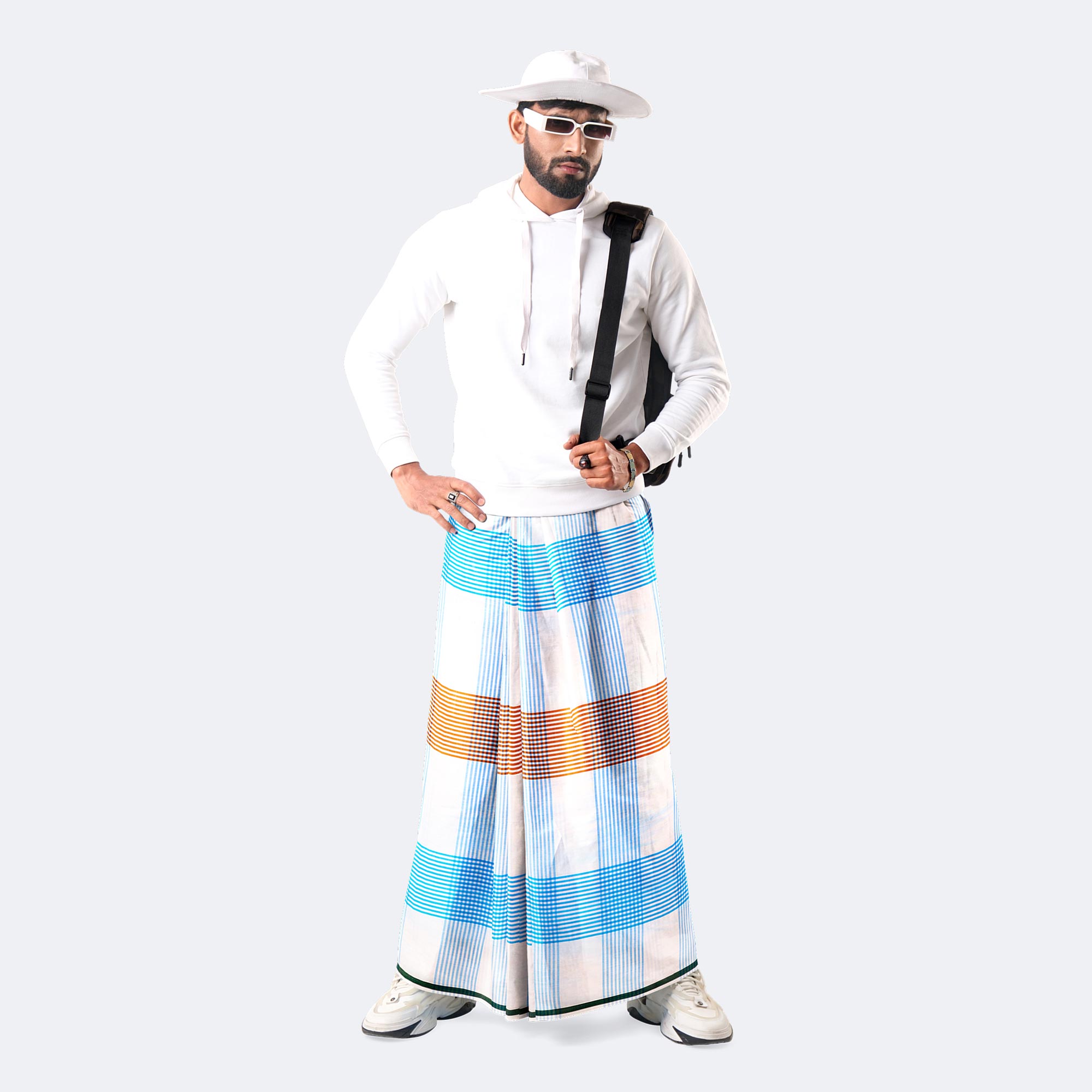 Colorful Stripe Stitched Lungi - Prachurjo
