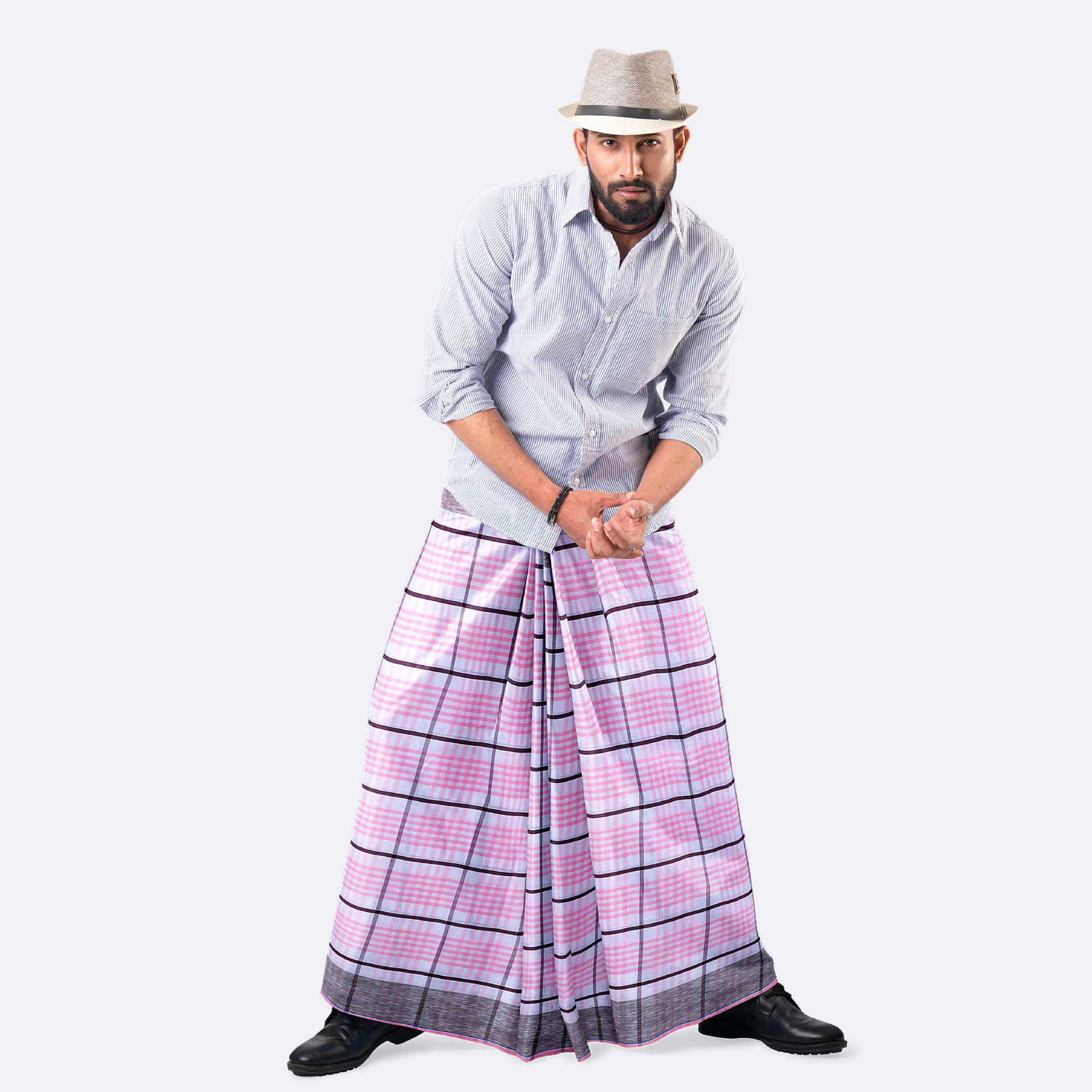 Pink Shade Comfort Lungi -Rotno  Mala