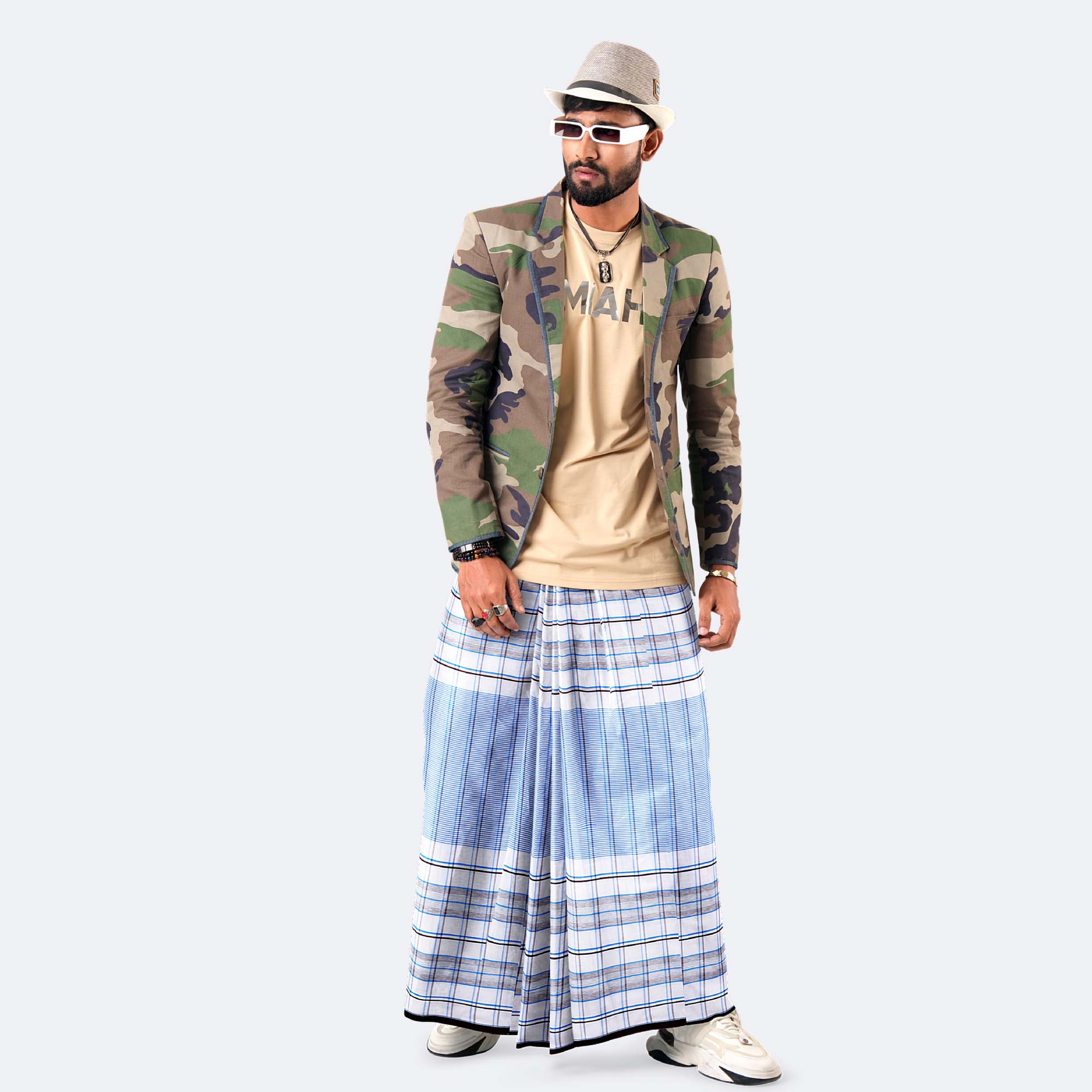 Cloud Stripe Classic Lungi -Rotno  Mala