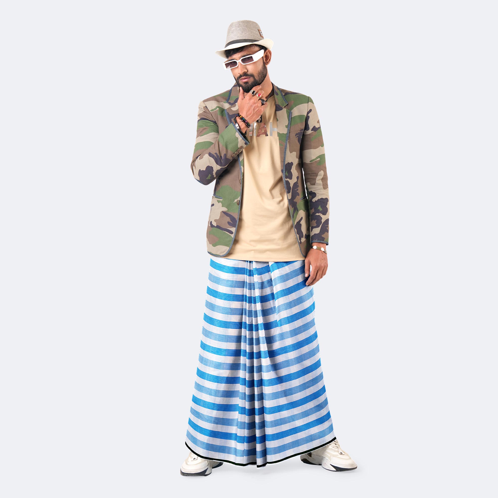Men’s Comfortable Striped Cotton Lungi - Torongo