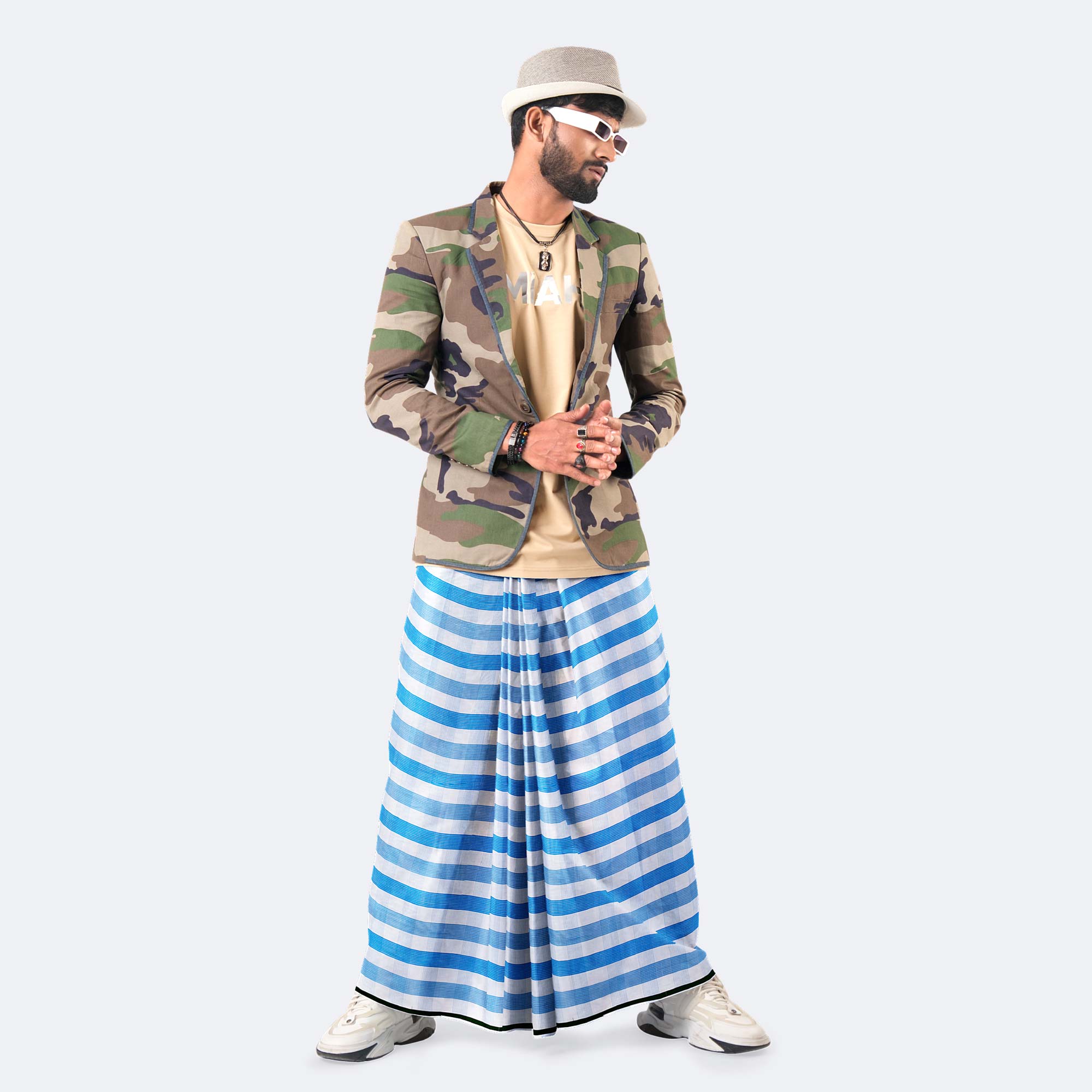 Men’s Comfortable Striped Cotton Lungi - Torongo