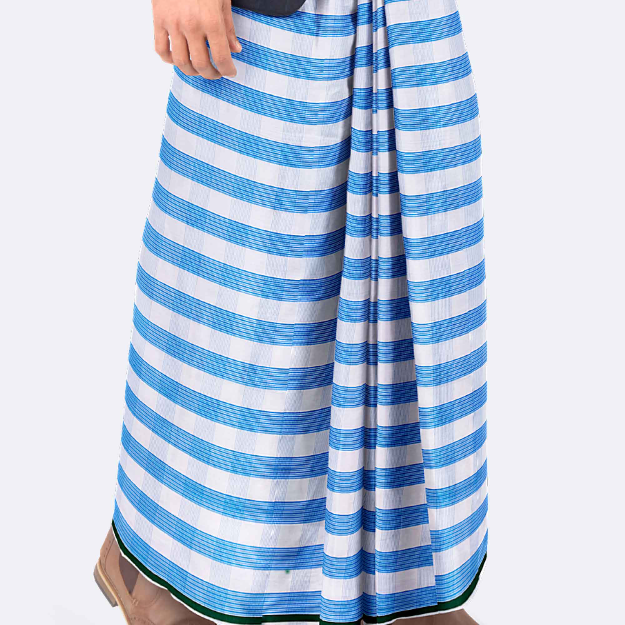 White & Feroza Cotton Lungi - Torongo