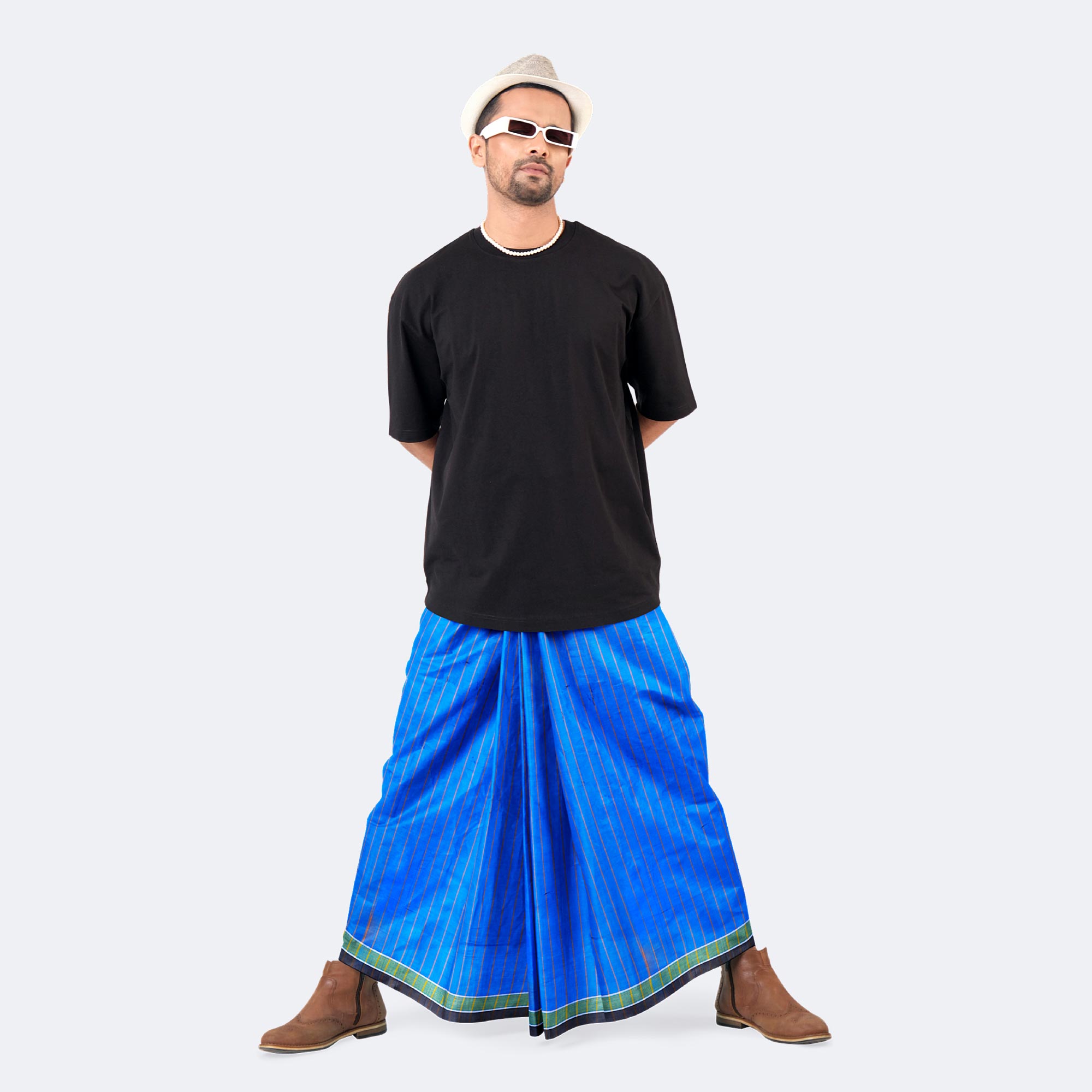 Blue Check Lungi  - Showkhin