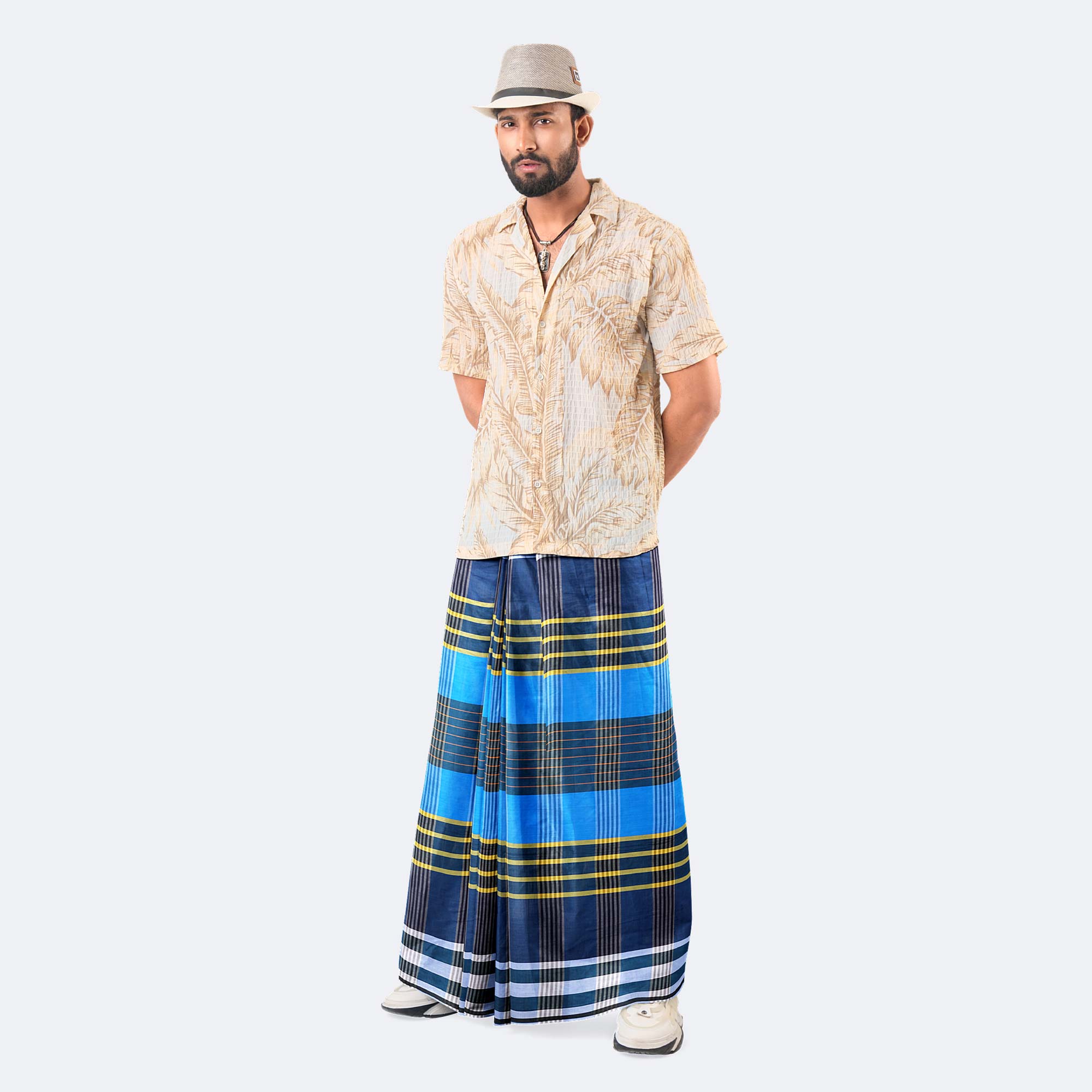 Men's Stripe & Check Relaxed Fit Lungi - Torongo