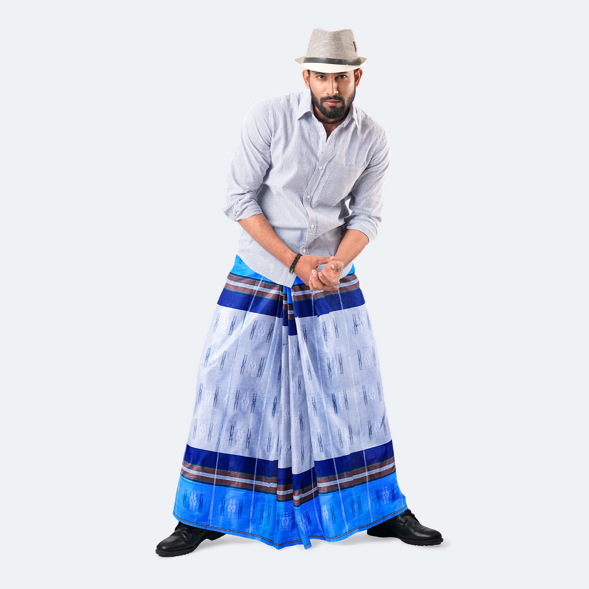 Frost Blue Dobby Lungi - Udyog