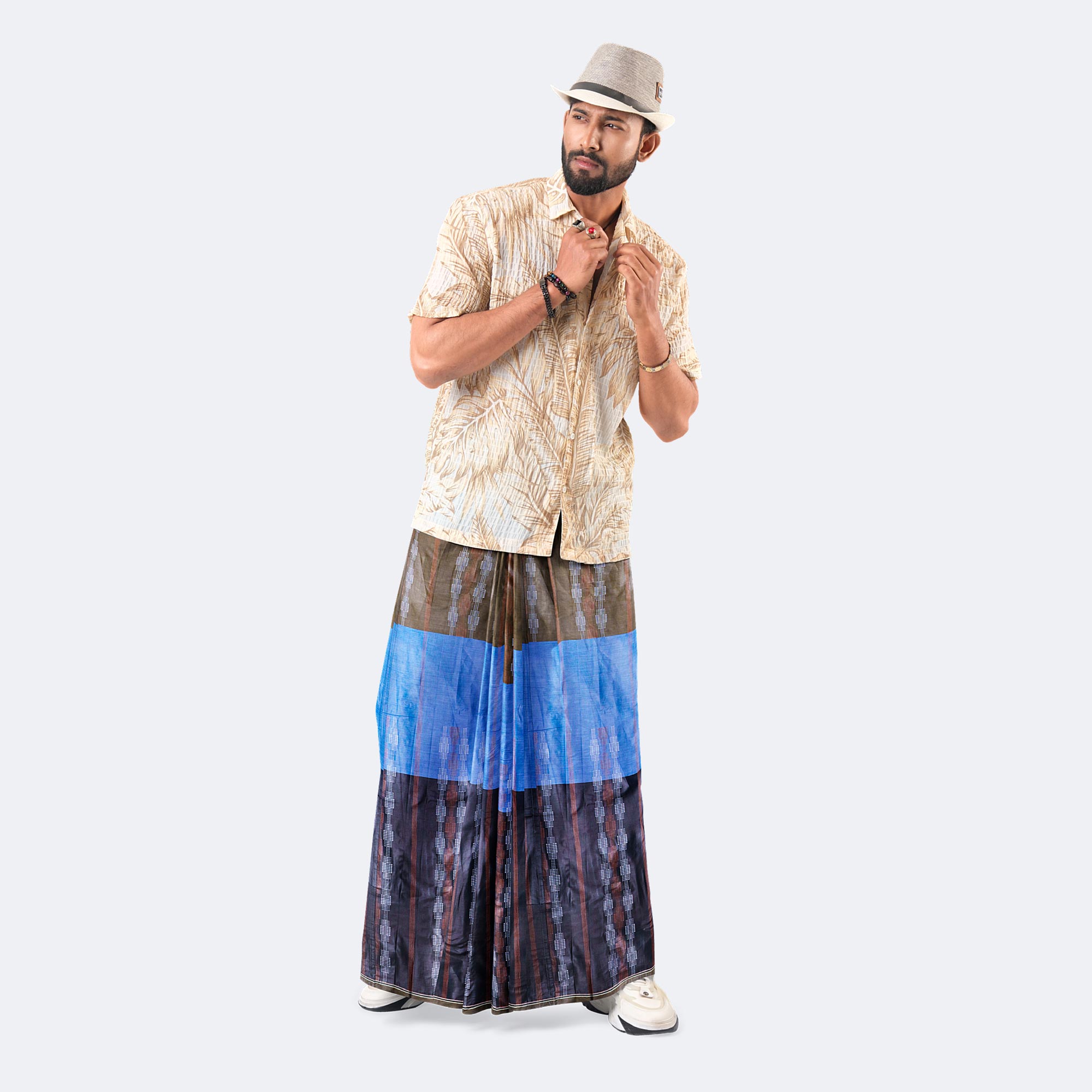 Indigo Green Dobby Lungi - Udyog