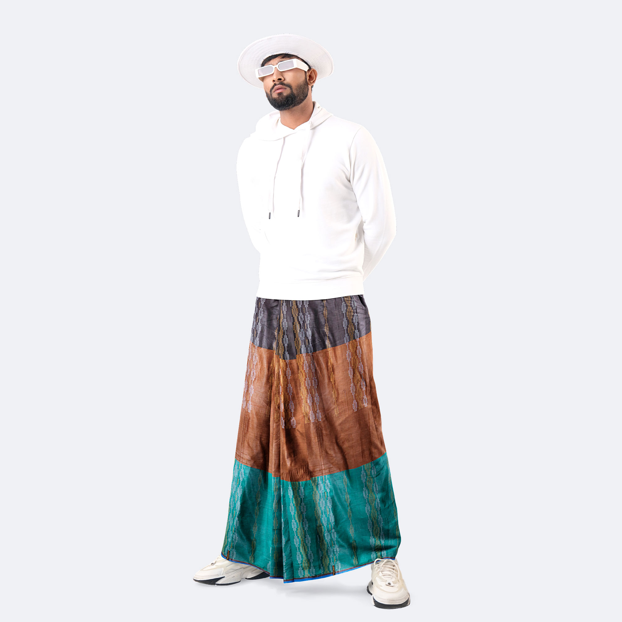 Copper Teal Dobby Lungi - Udyog