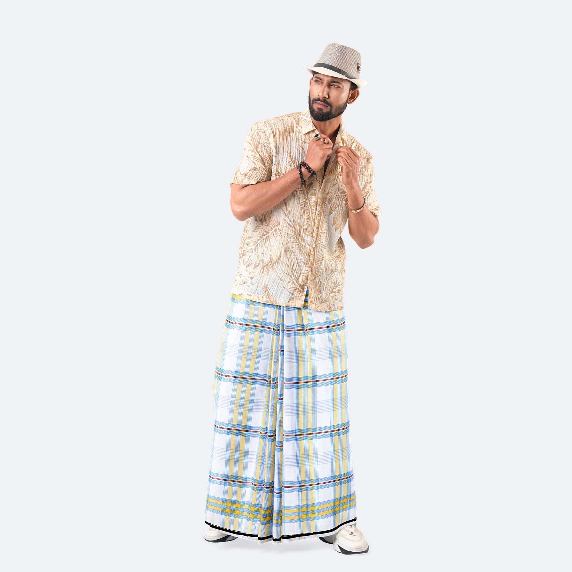 Men's Multicolor Check Cotton Lungi - Zoboraj