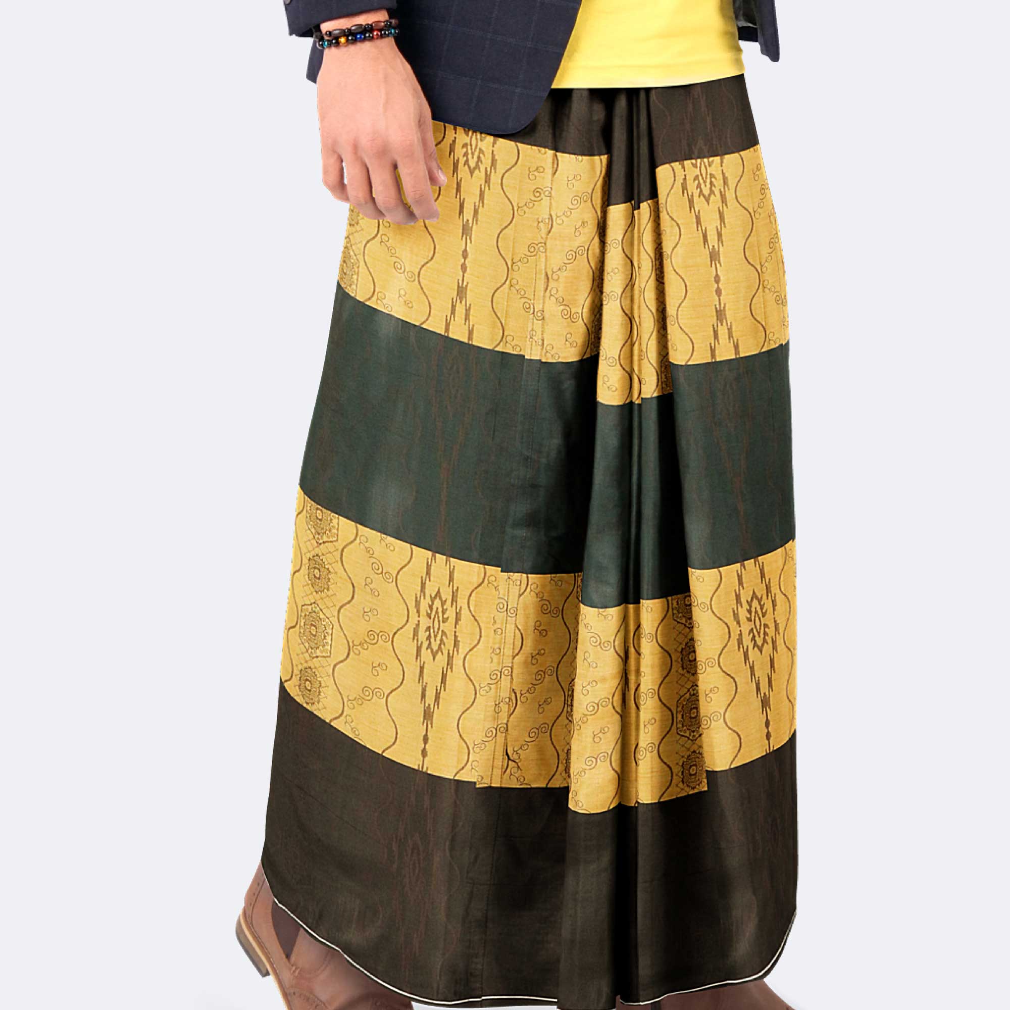 Premium Dobby Jacquard Stitched Lungi - Bikkhato