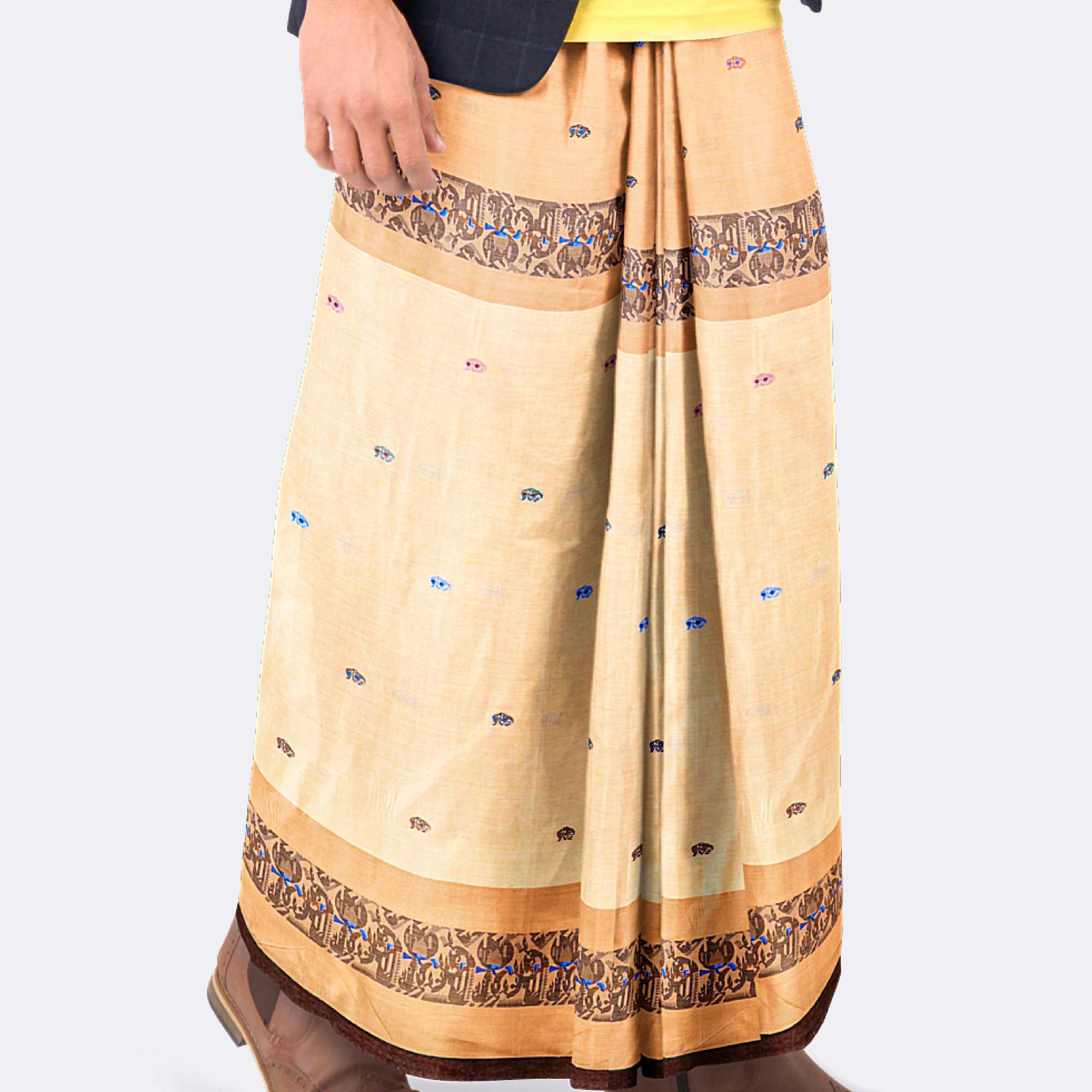 Desert Border Beige Lungi - Bektitto