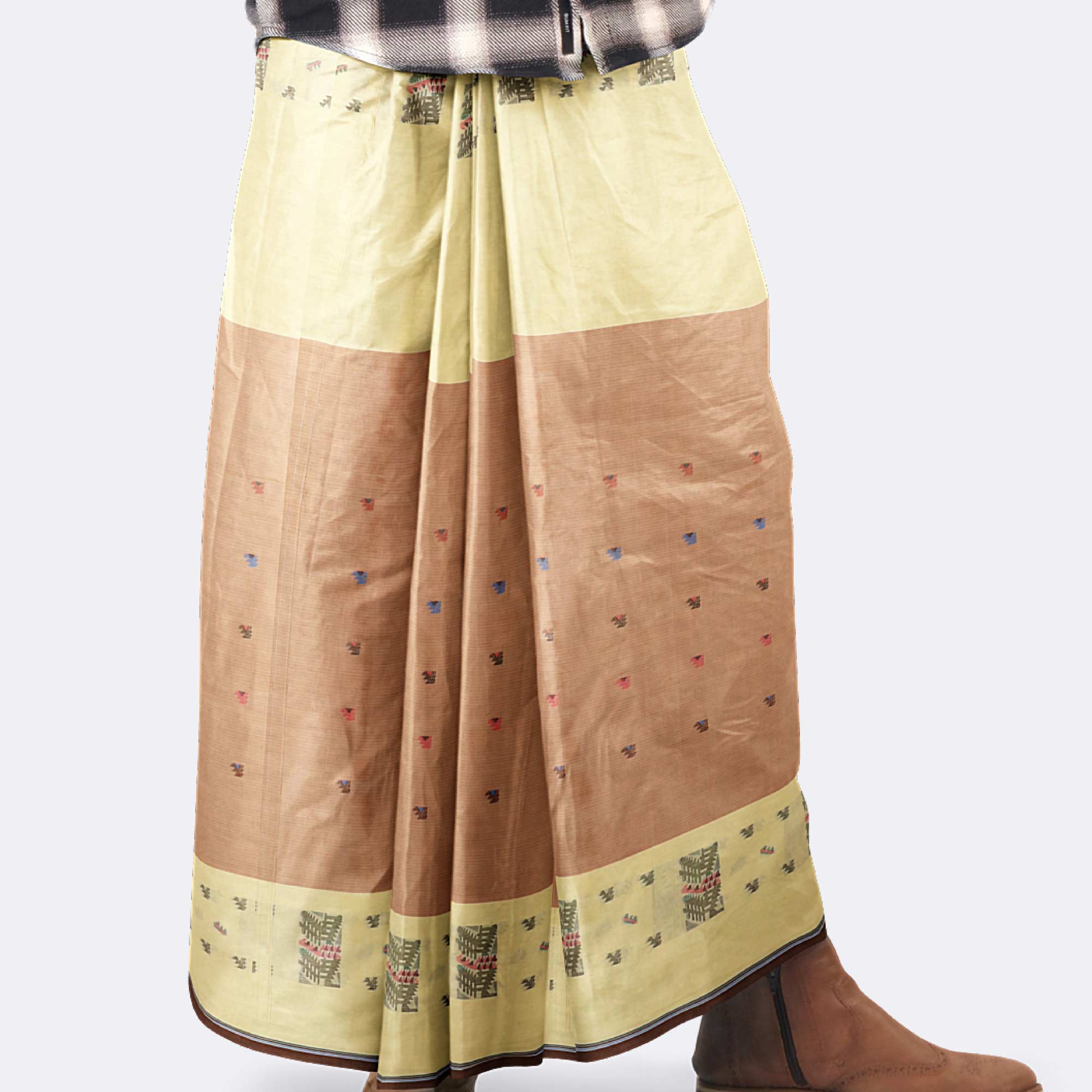 Sandy Grid Elegance Lungi - Bektitto