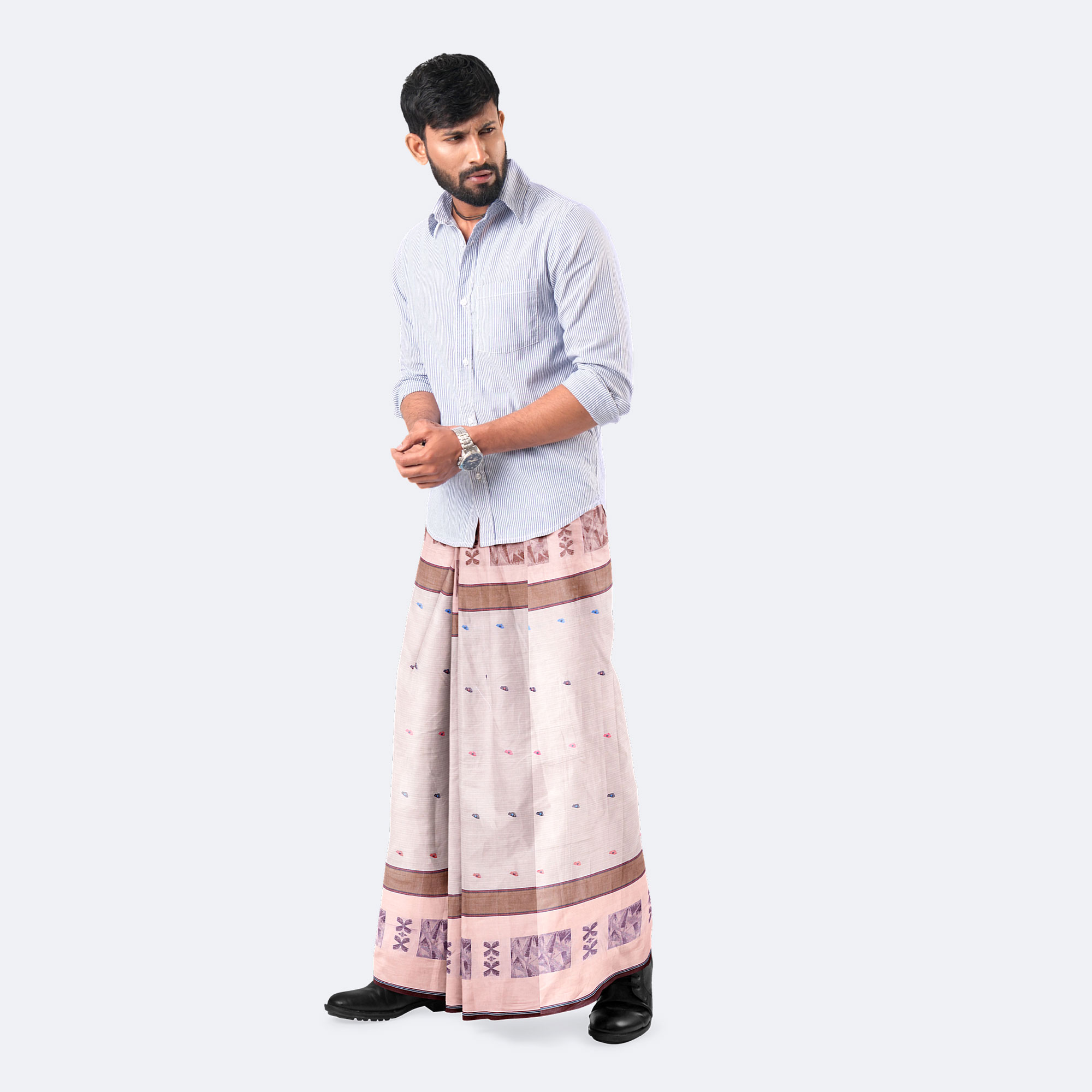 Creamy Peach Color Lungi - Bektitto