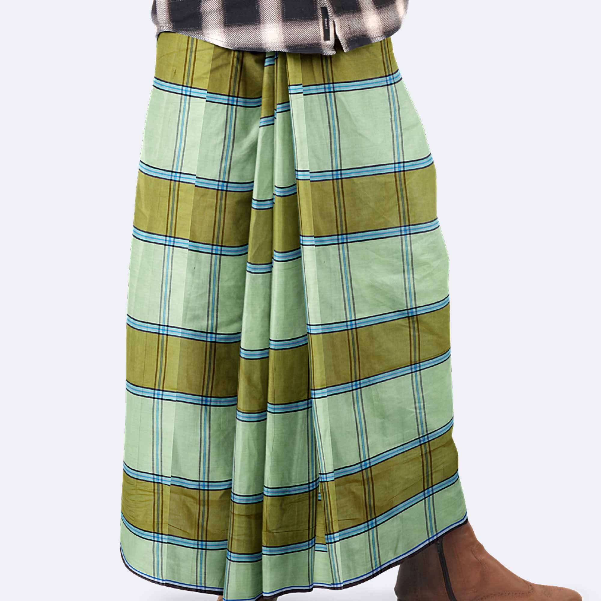 Olive Mist Stripe Lungi - Crown