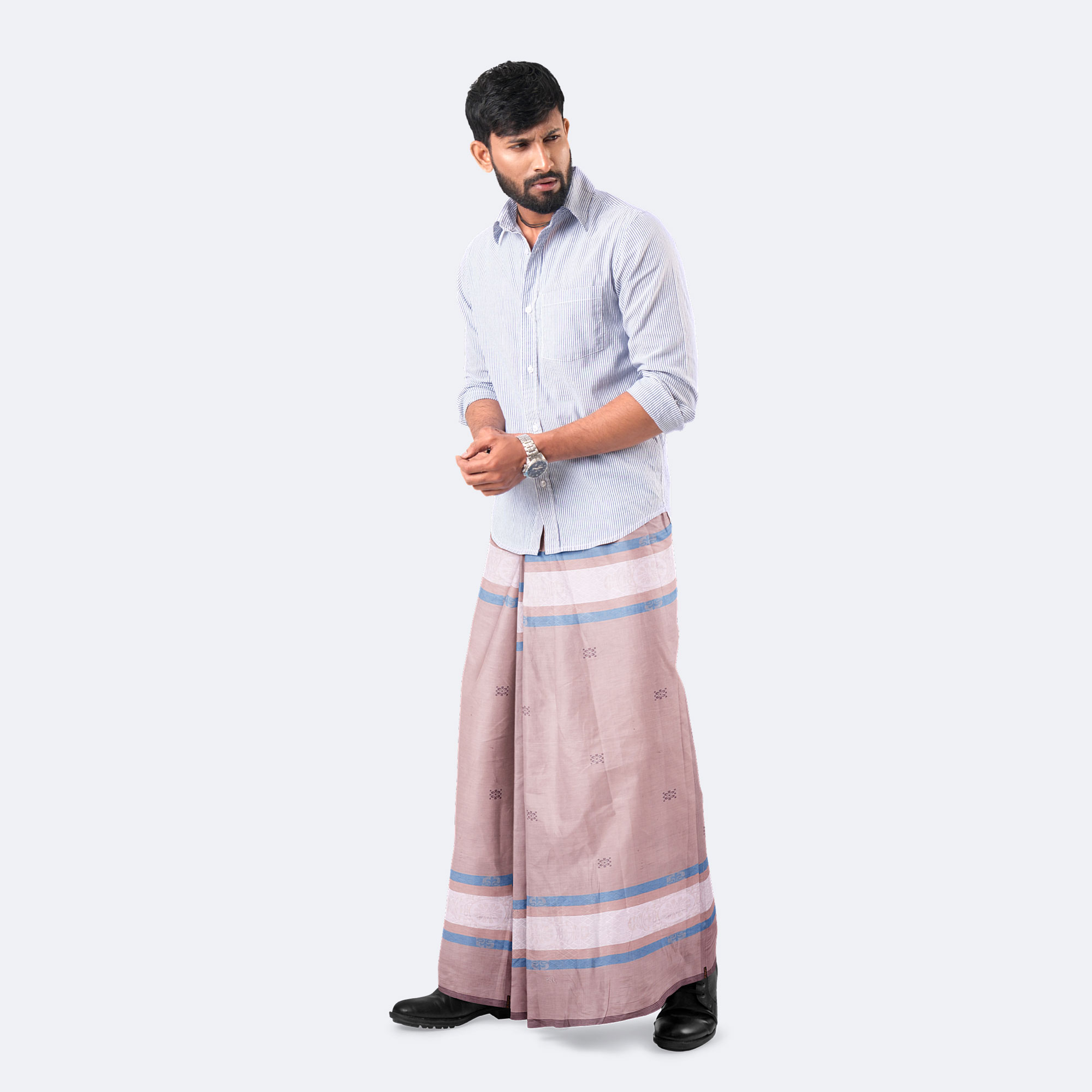 Pink Sandscape Dobby Lungi – Perfect