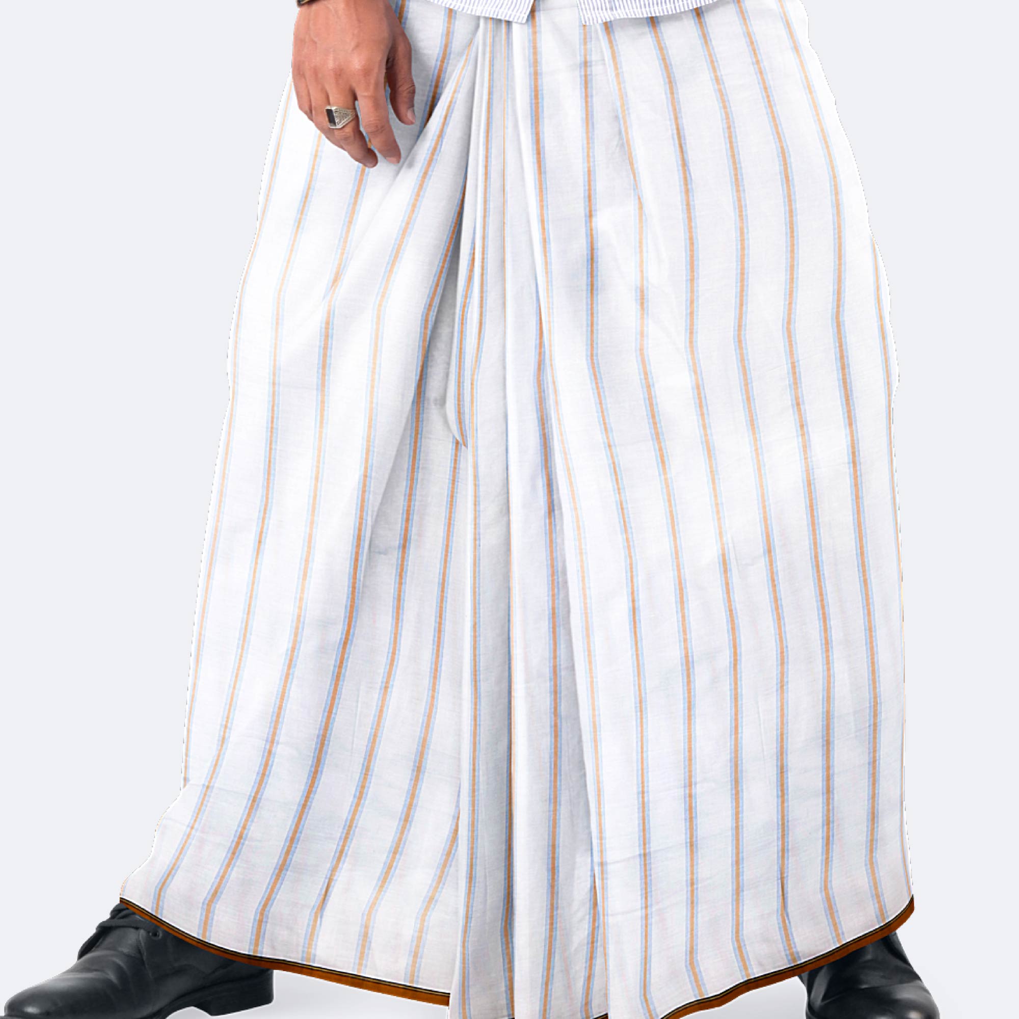 Urban Style White Stripe Lungi - Saz Bilash
