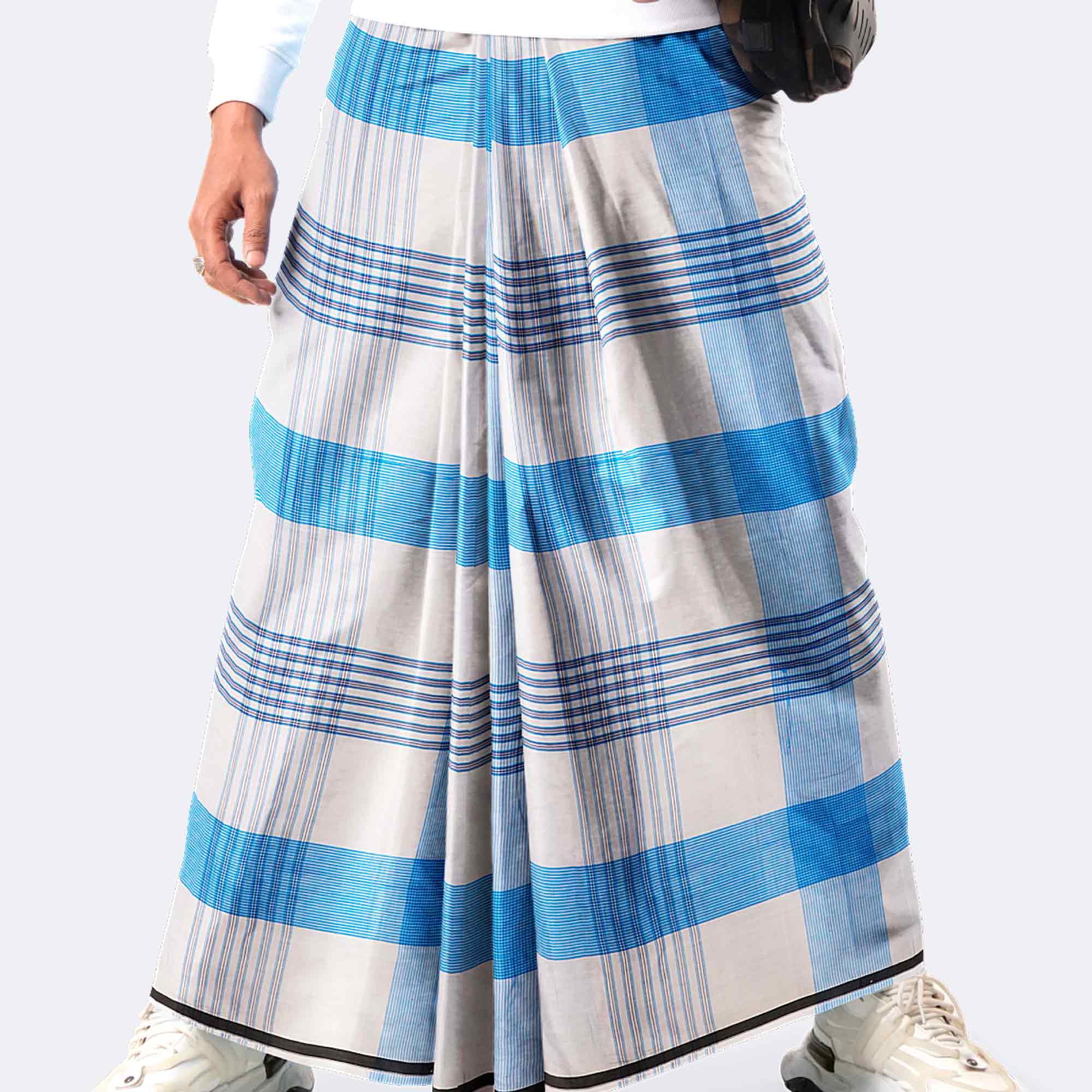 Sky Grid Check Lungi - Saz Bilash