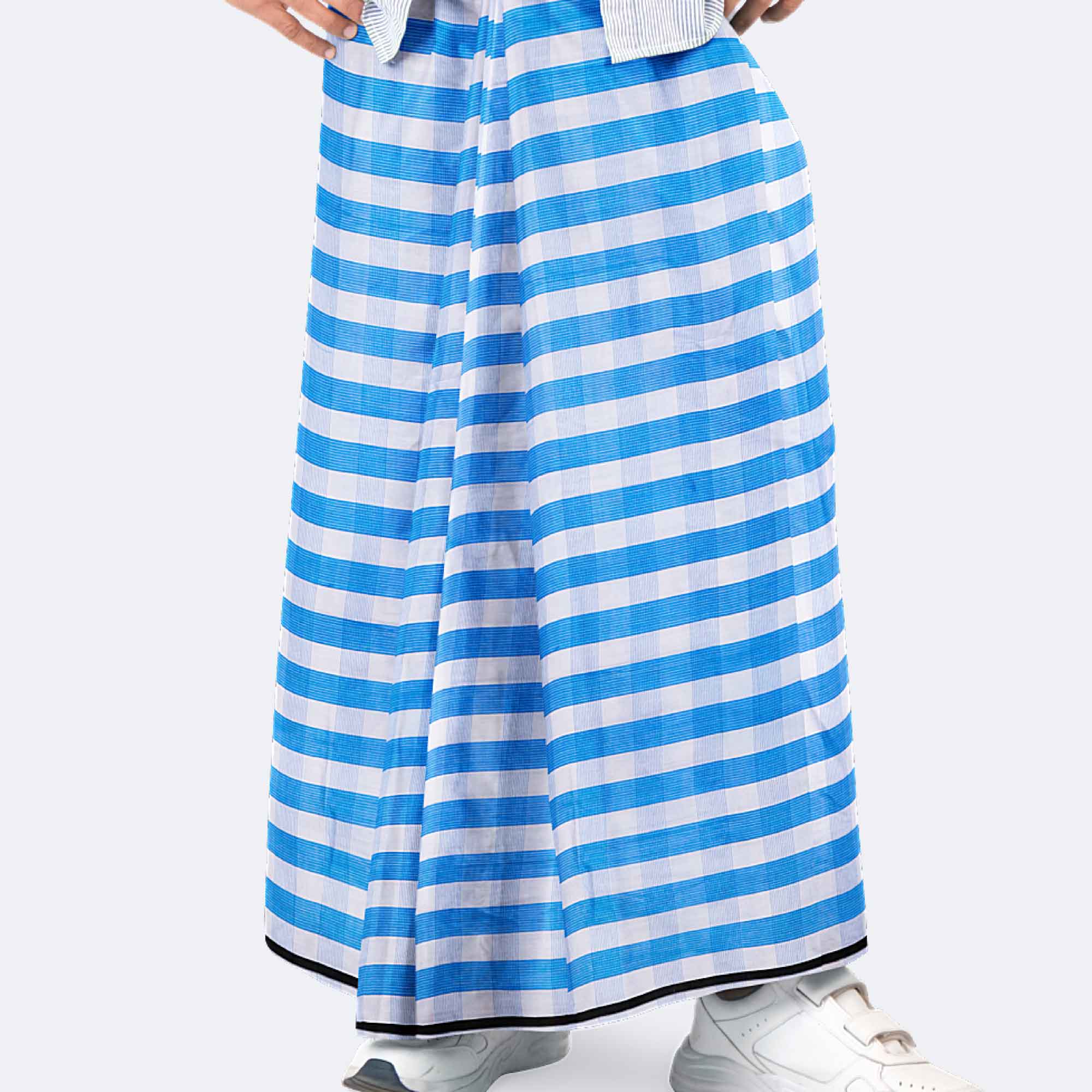 Blue Stripe Cotton Lungi - Saz Bilash