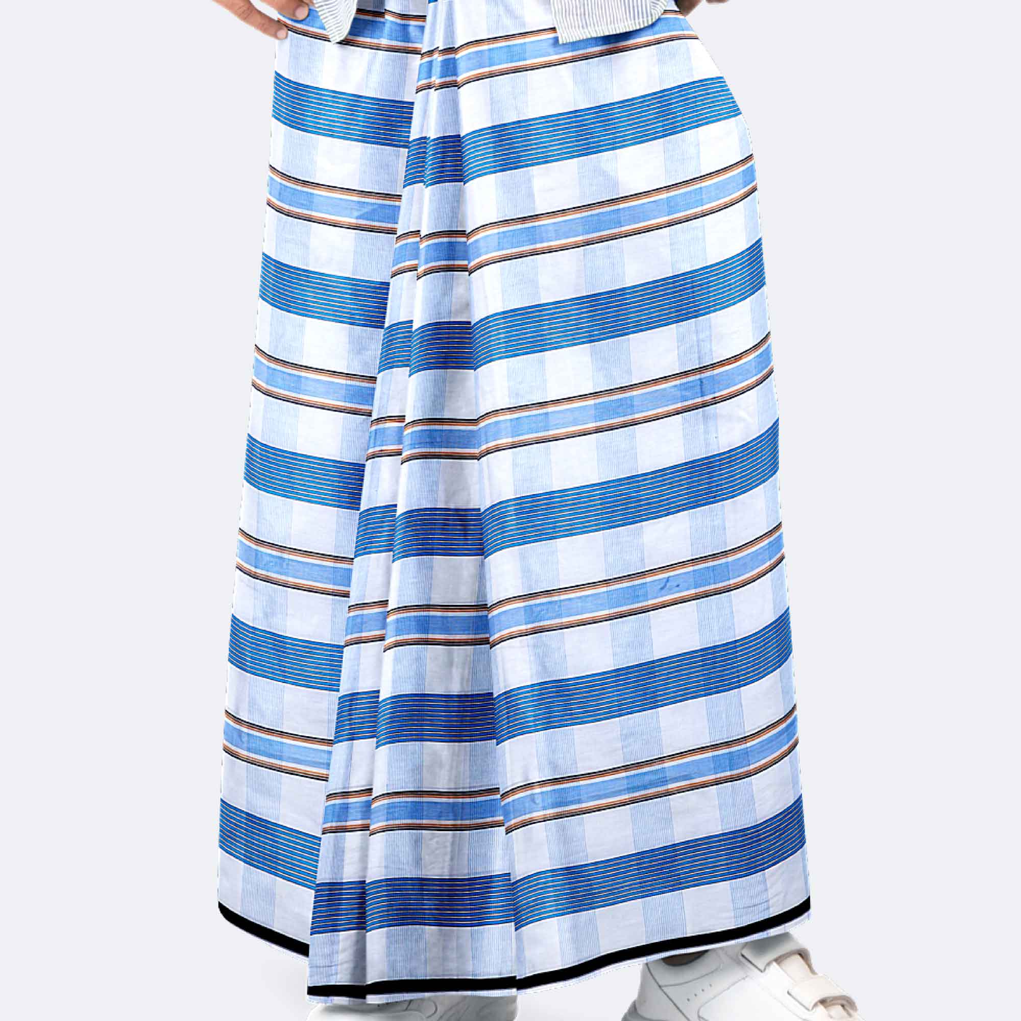 Sky blue Stripe & Check Lungi