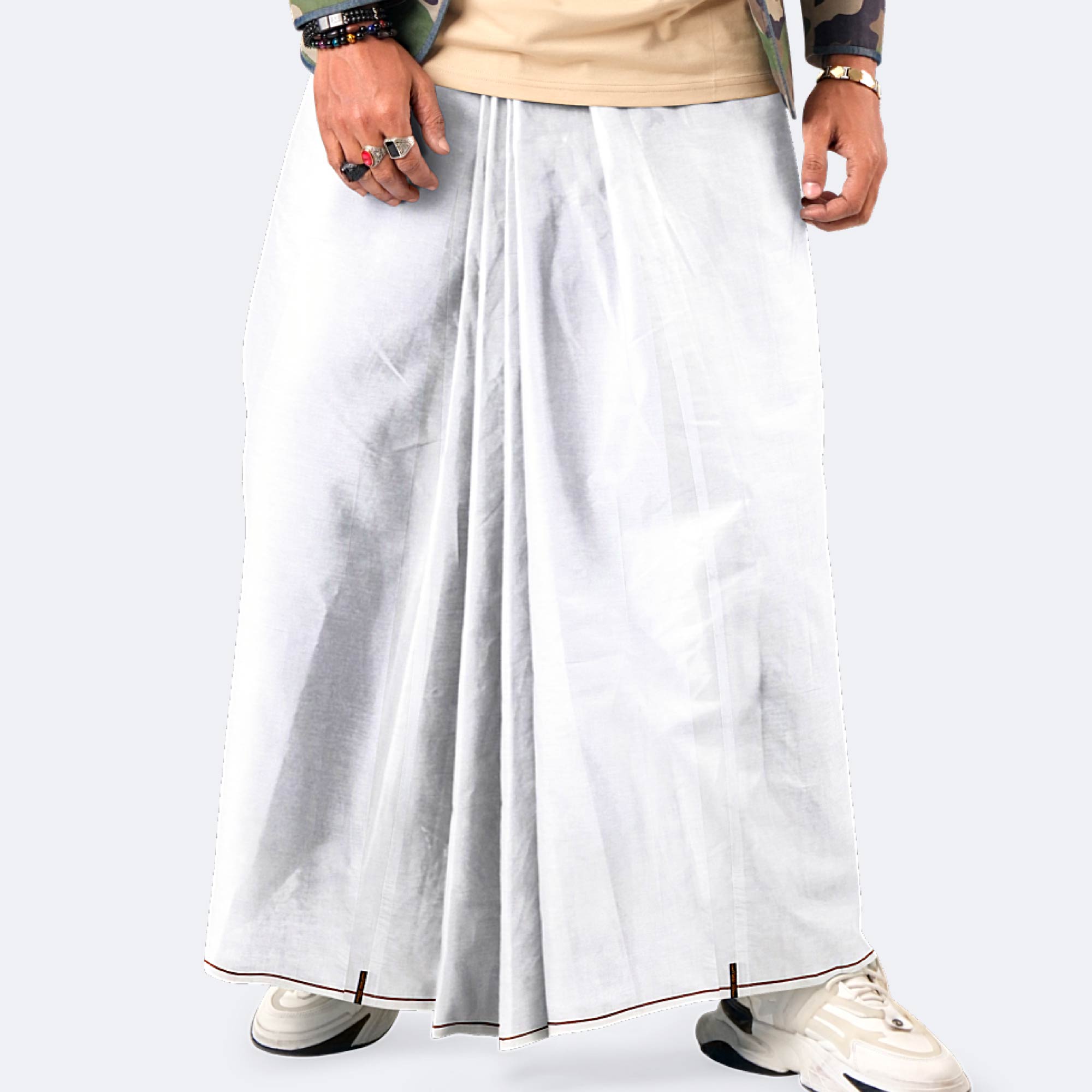 Classic White Lungi - Saz Bilash