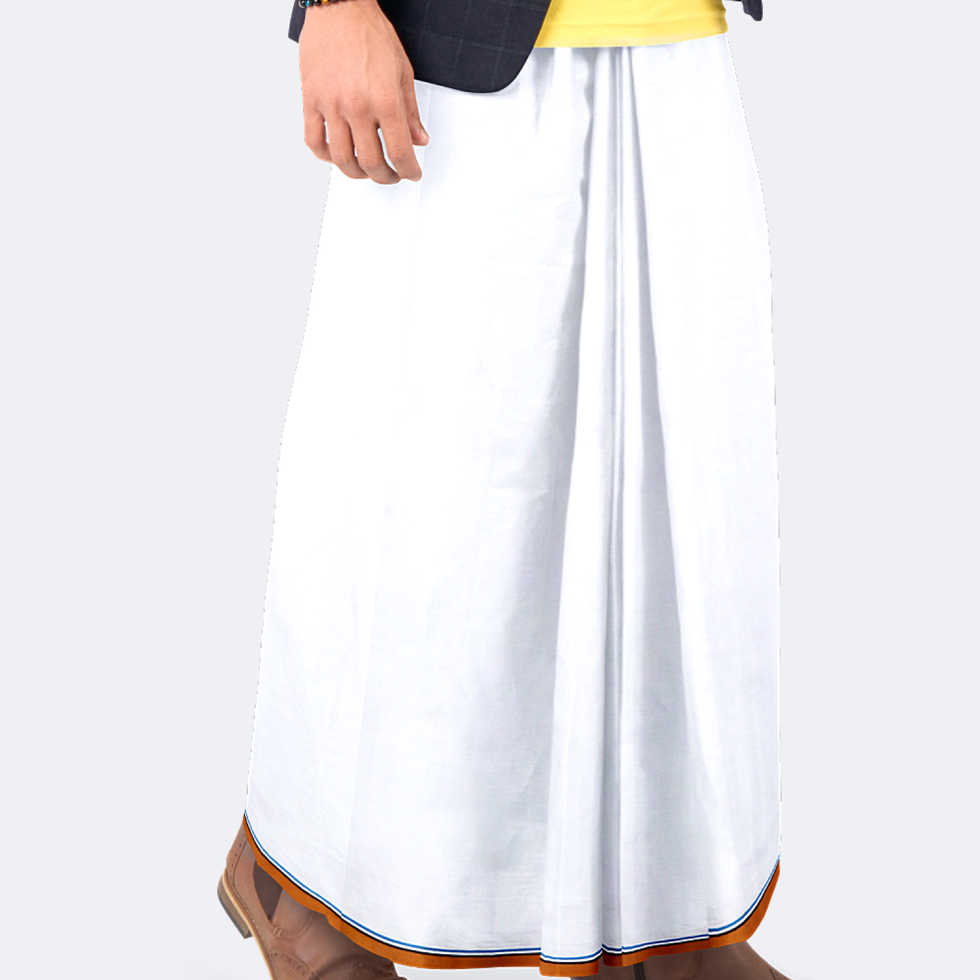 Stylish White Lungi - Saz Bilash