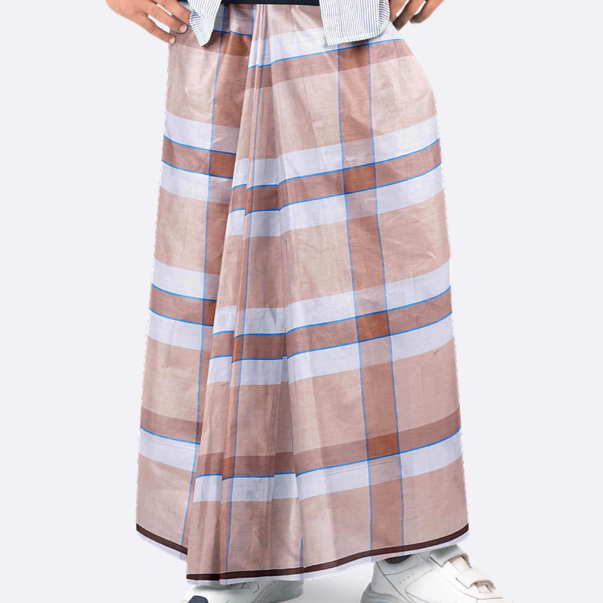 Soothing Beige Check Lungi – Showkhin